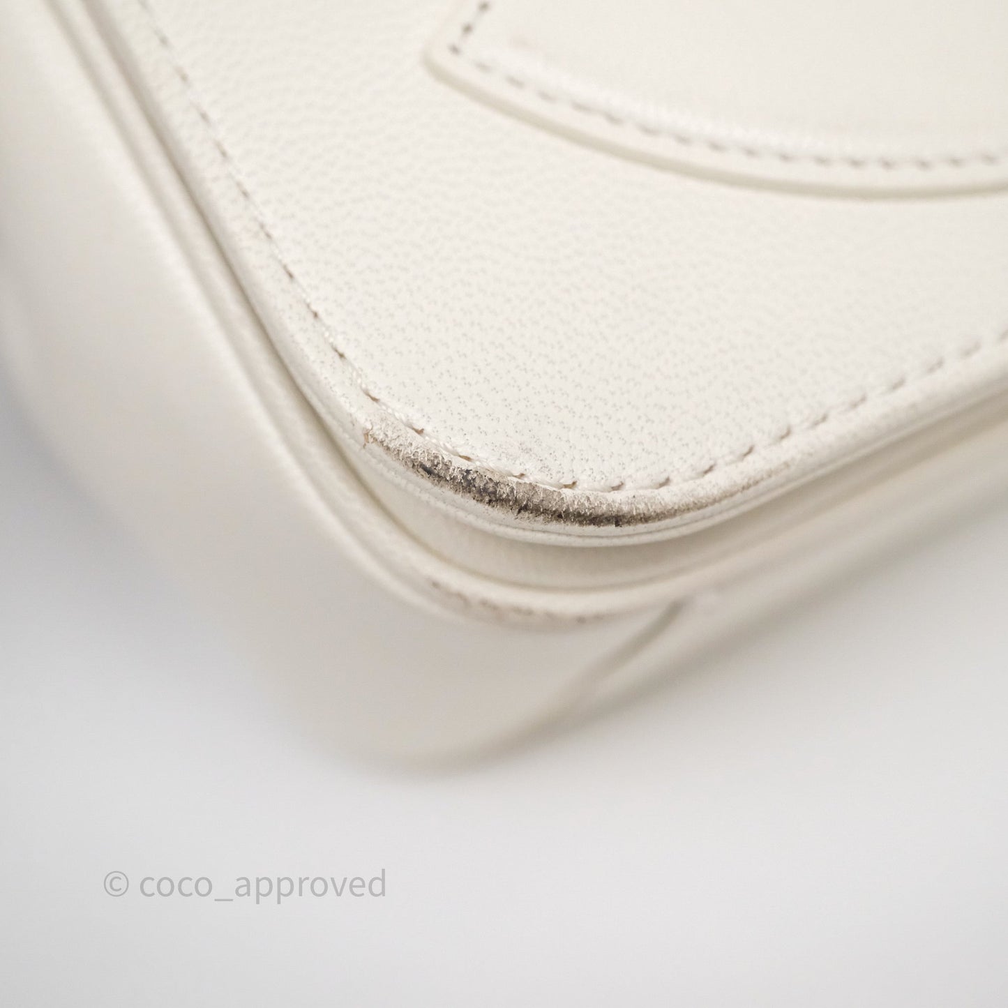 Chanel CC Mania Flap Bag White Lambskin Gold Hardware