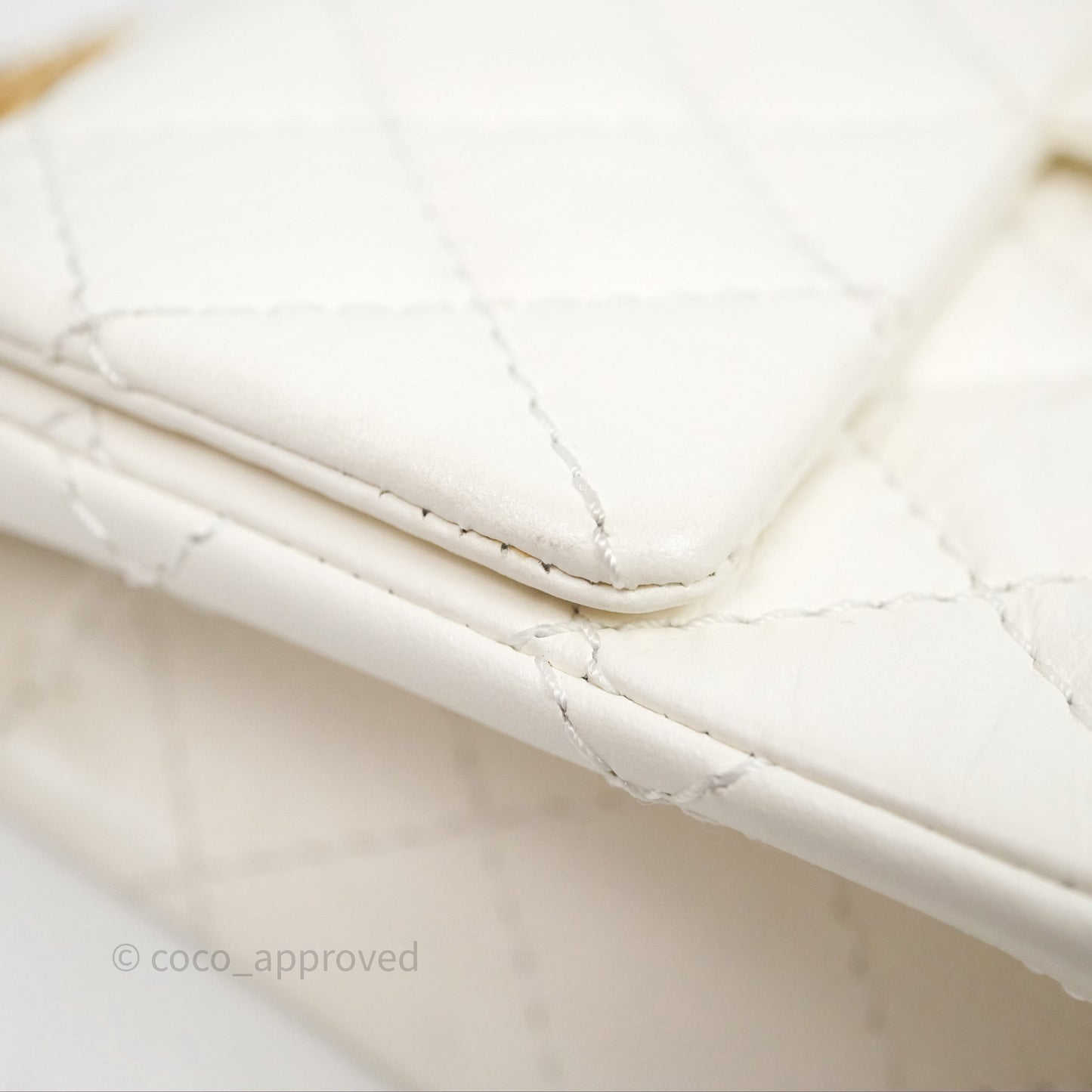 Chanel Mini Reissue 224 Ivory White Aged Calfskin Aged Gold Hardware