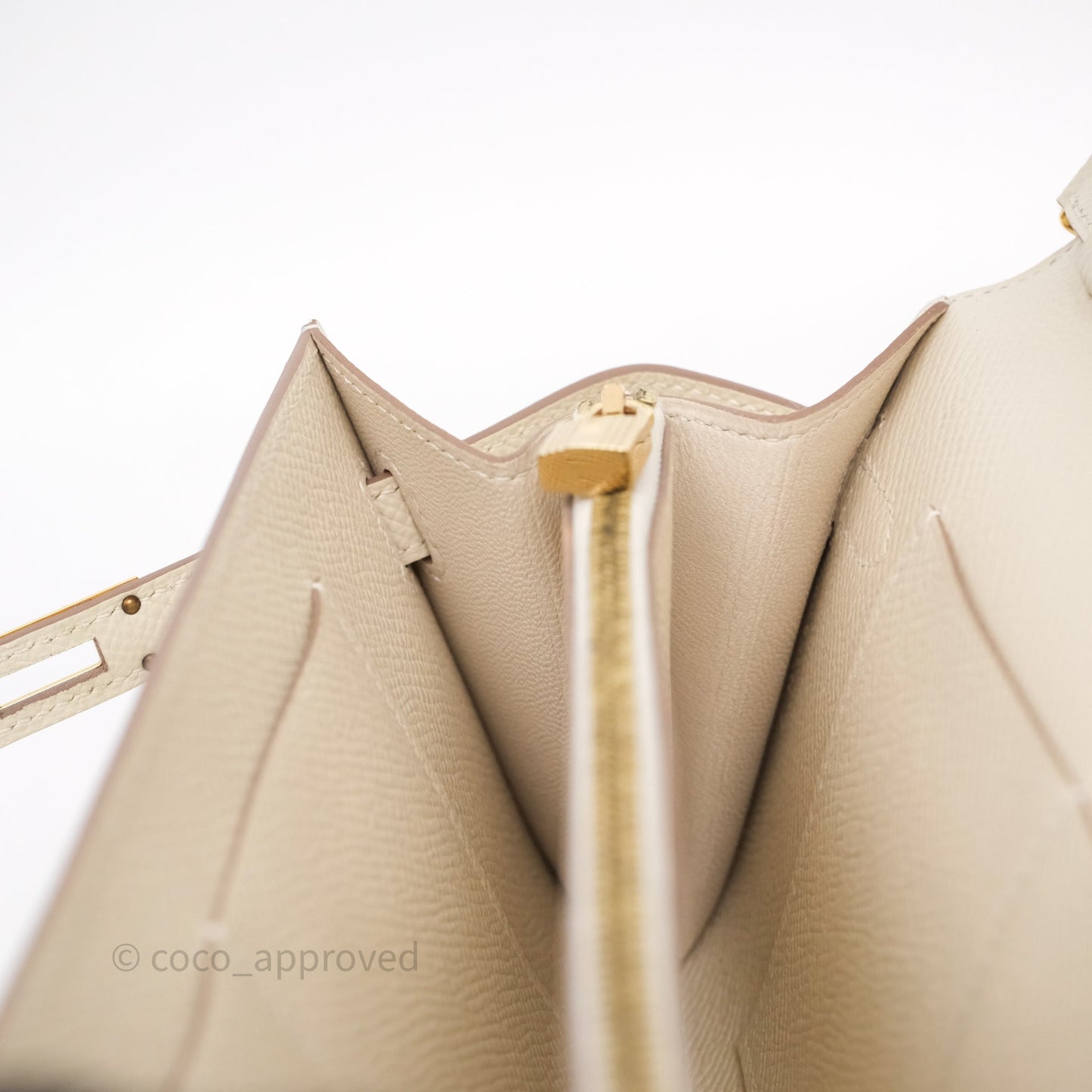 Hermès Kelly To Go Wallet Craie Epsom Gold Hardware