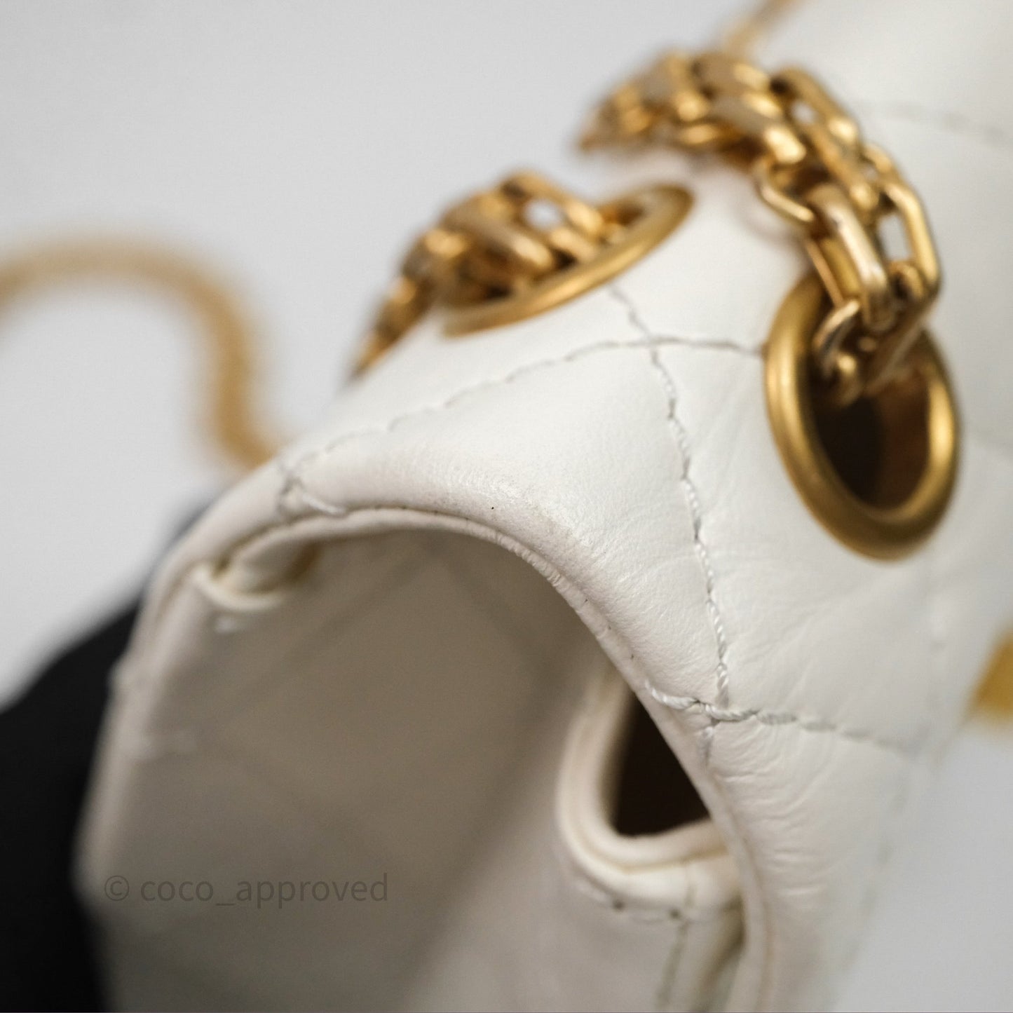 Chanel Mini Reissue 224 Ivory White Aged Calfskin Aged Gold Hardware