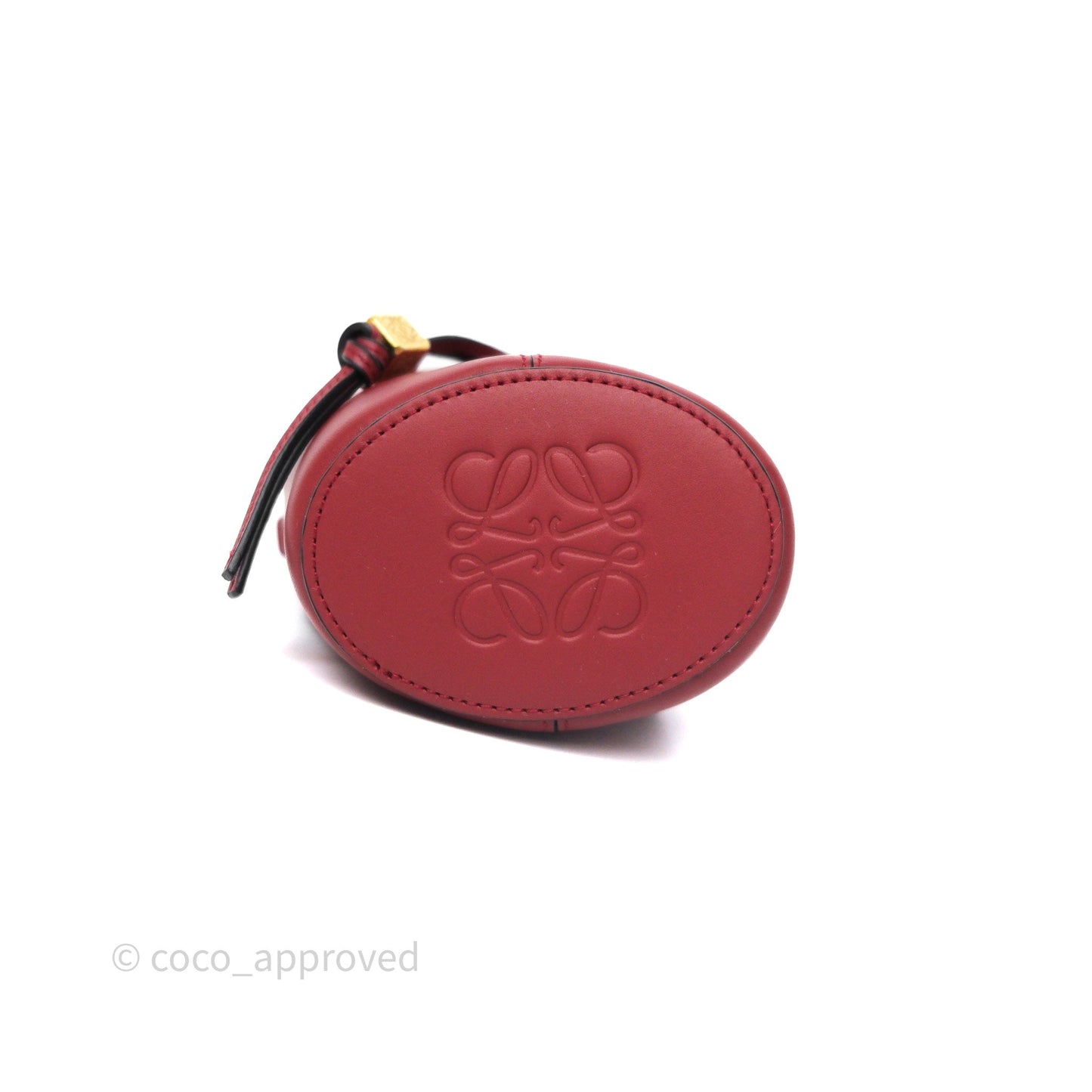 Loewe Nano Balloon Bucket Bag Deep Red Calfskin