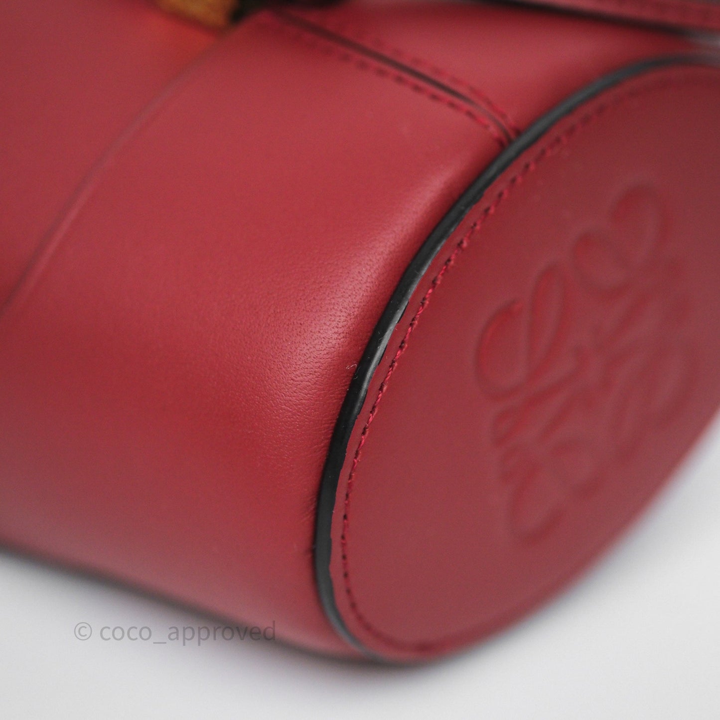 Loewe Nano Balloon Bucket Bag Deep Red Calfskin