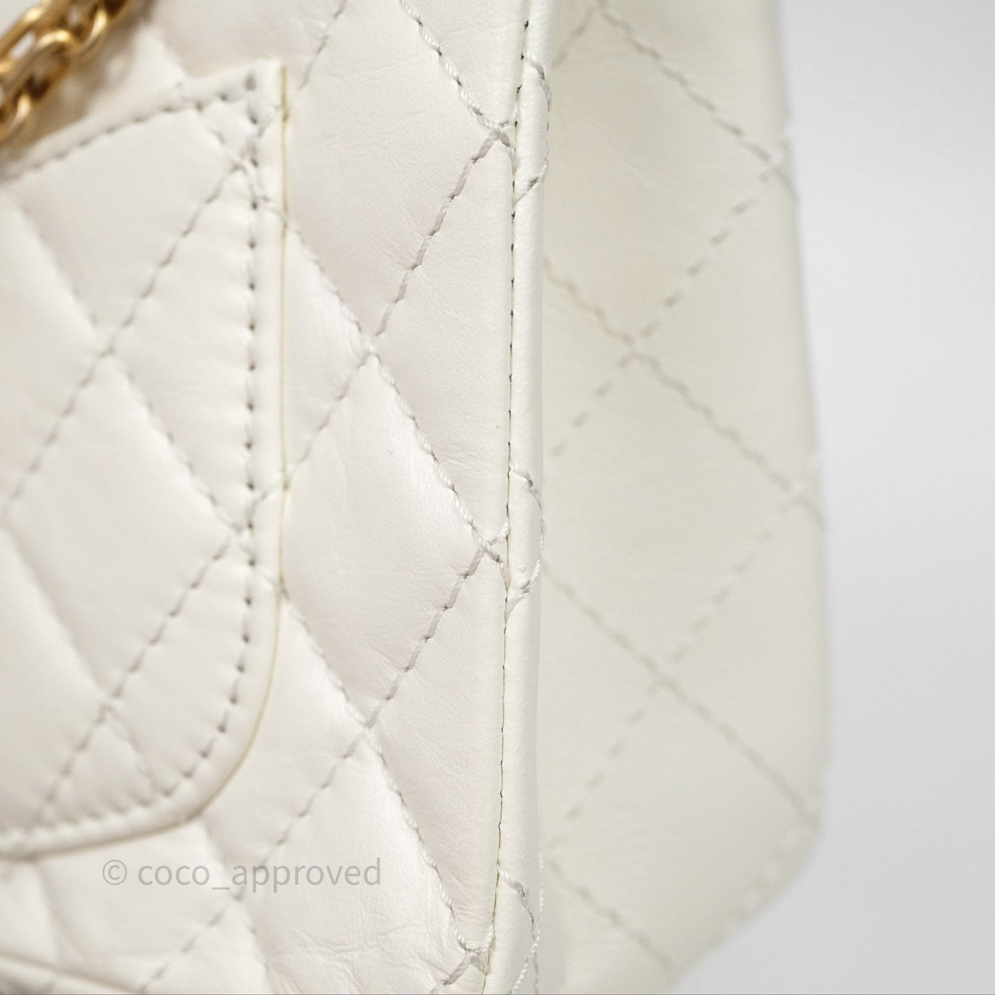 Chanel Mini Reissue 224 Ivory White Aged Calfskin Aged Gold Hardware