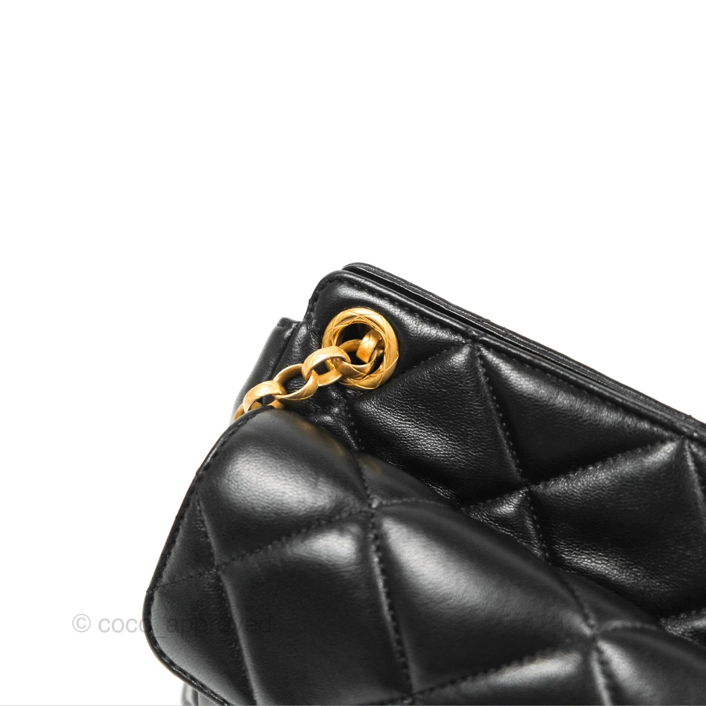 Chanel Mini Front Pocket Tote Black Calfskin Aged Gold Hardware