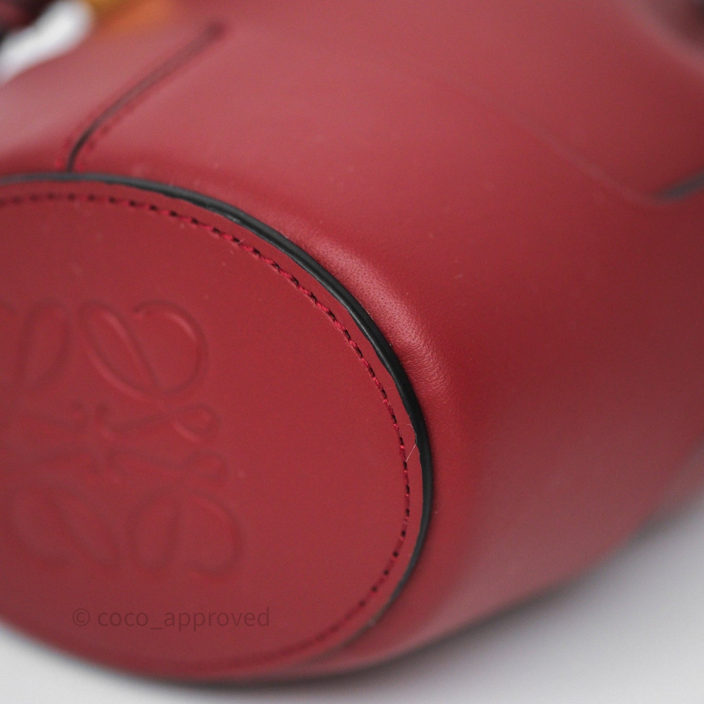 Loewe Nano Balloon Bucket Bag Deep Red Calfskin