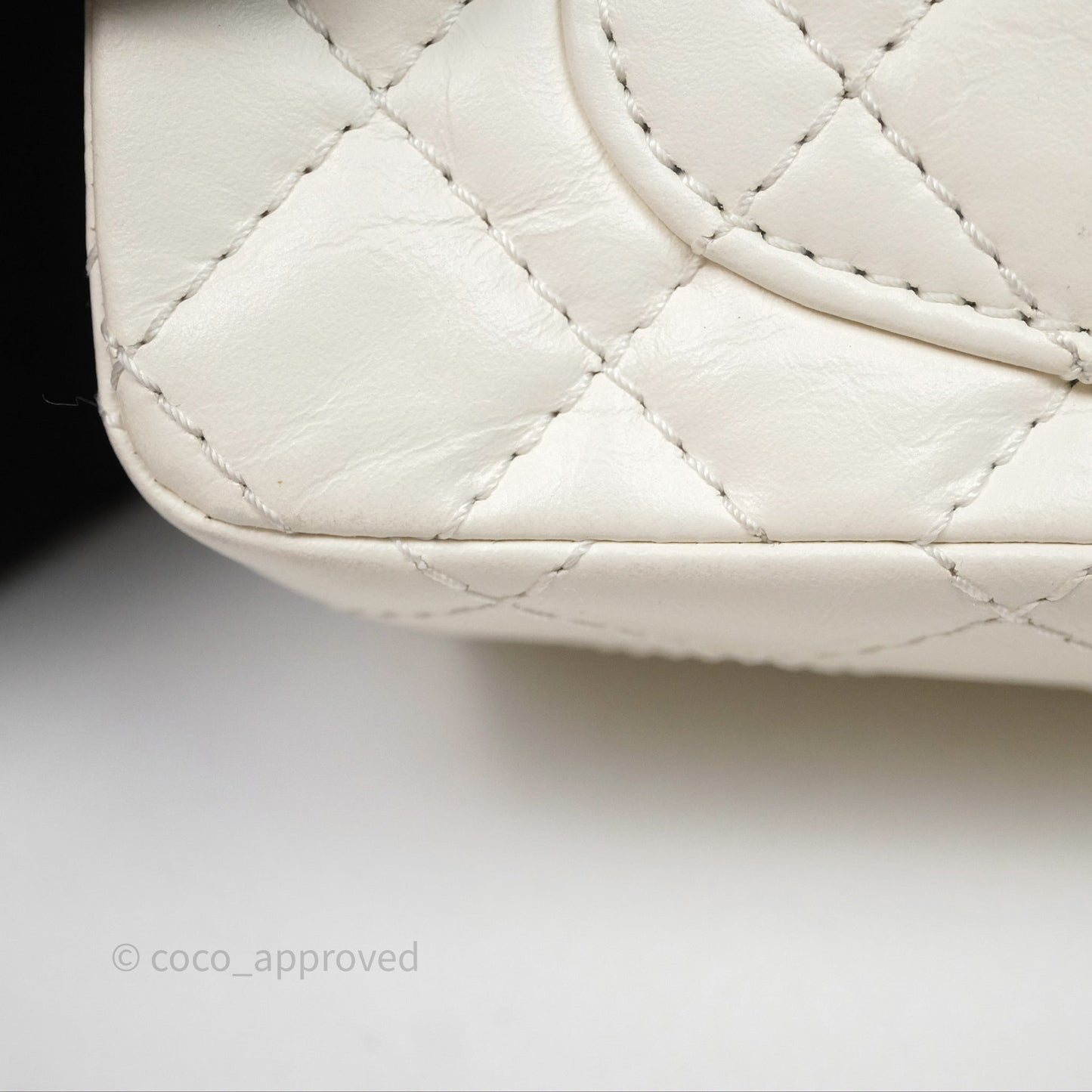 Chanel Mini Reissue 224 Ivory White Aged Calfskin Aged Gold Hardware
