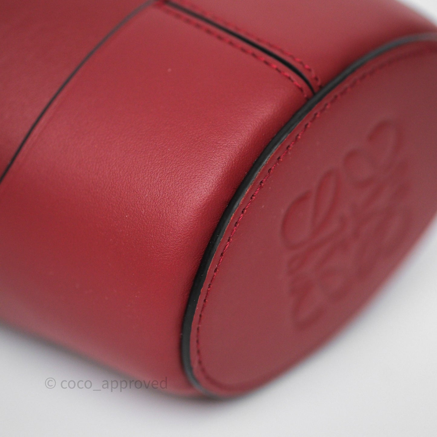Loewe Nano Balloon Bucket Bag Deep Red Calfskin