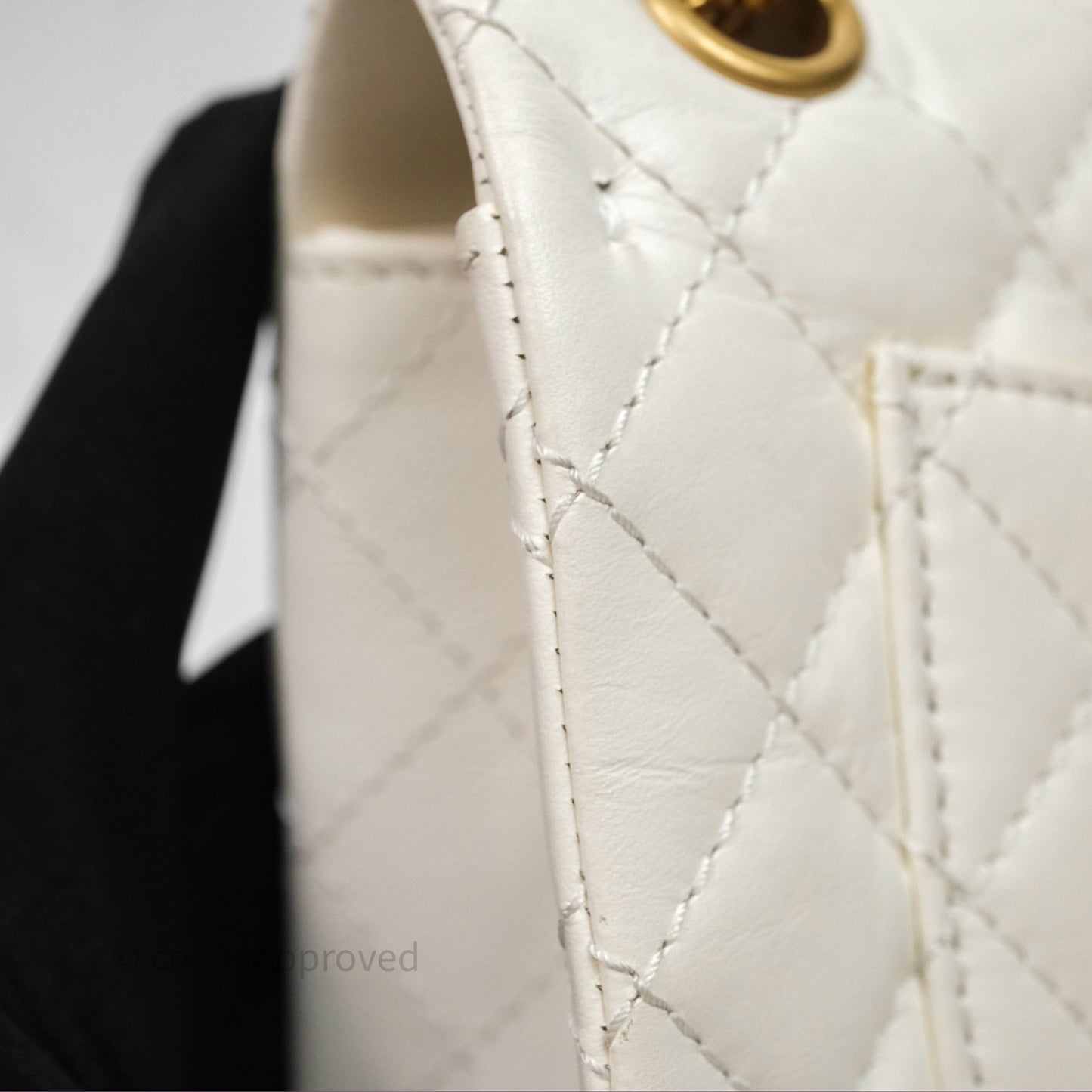 Chanel Mini Reissue 224 Ivory White Aged Calfskin Aged Gold Hardware