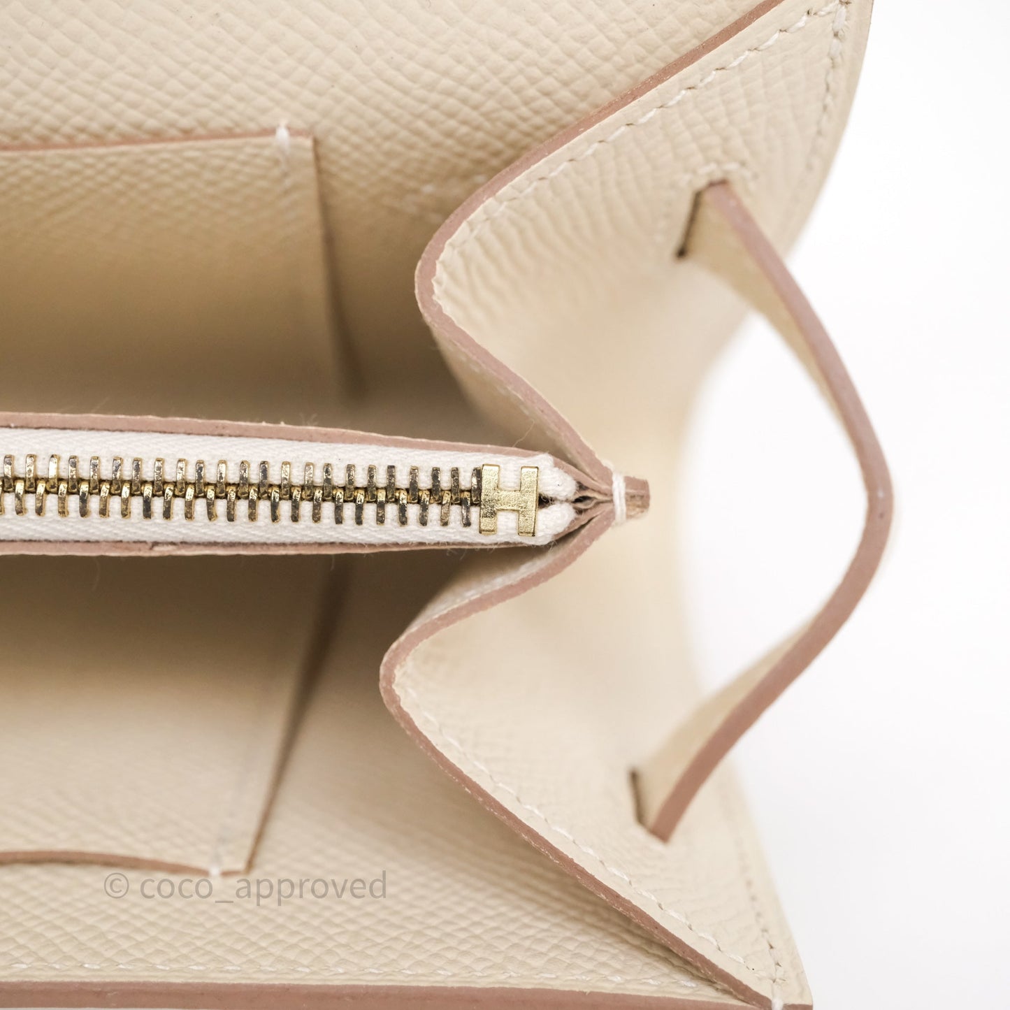 Hermès Kelly To Go Wallet Craie Epsom Gold Hardware