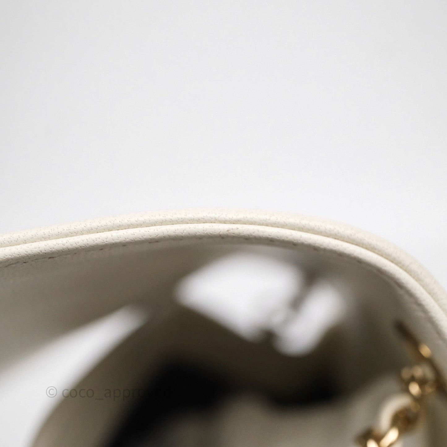 Chanel CC Mania Flap Bag White Lambskin Gold Hardware