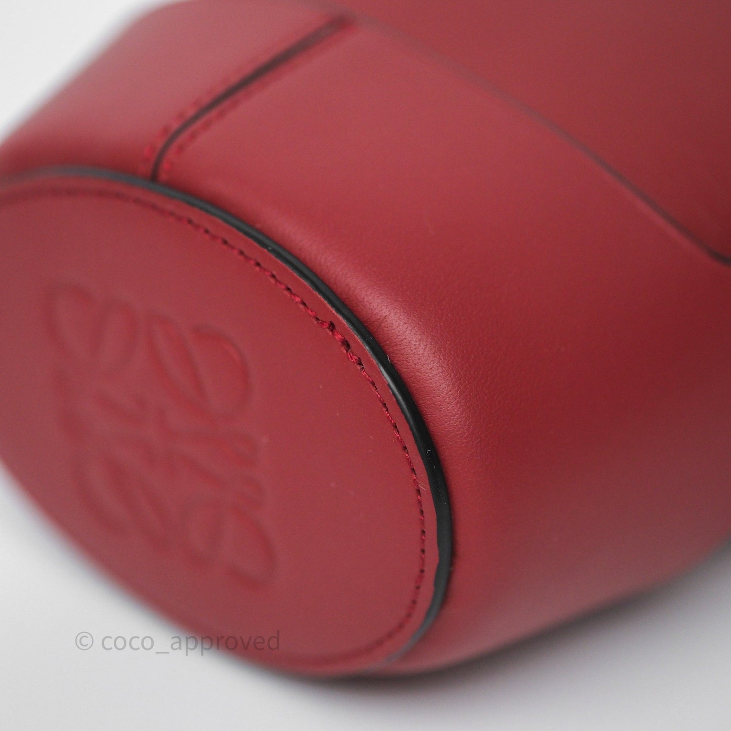 Loewe Nano Balloon Bucket Bag Deep Red Calfskin