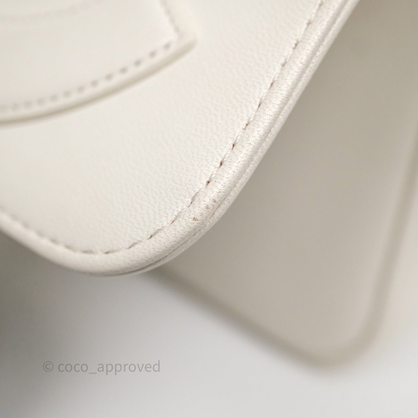 Chanel CC Mania Flap Bag White Lambskin Gold Hardware
