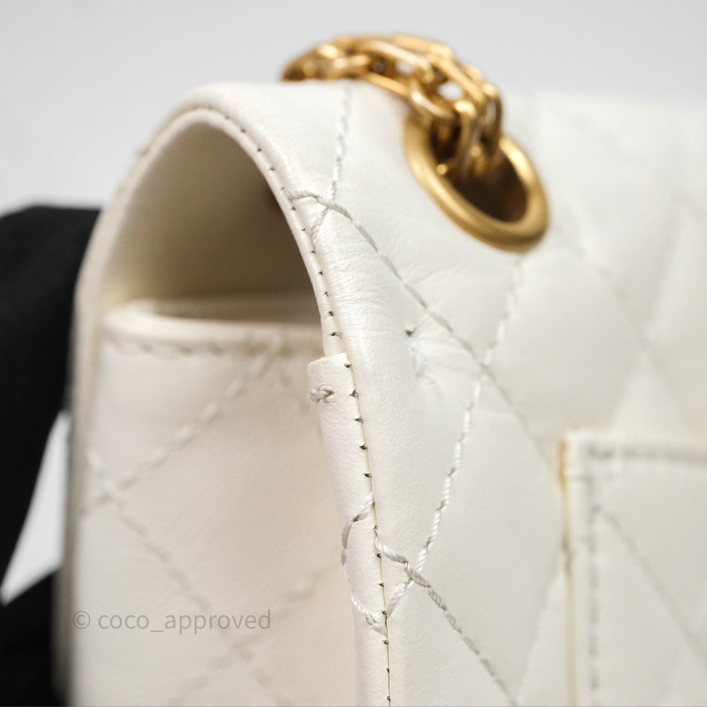 Chanel Mini Reissue 224 Ivory White Aged Calfskin Aged Gold Hardware