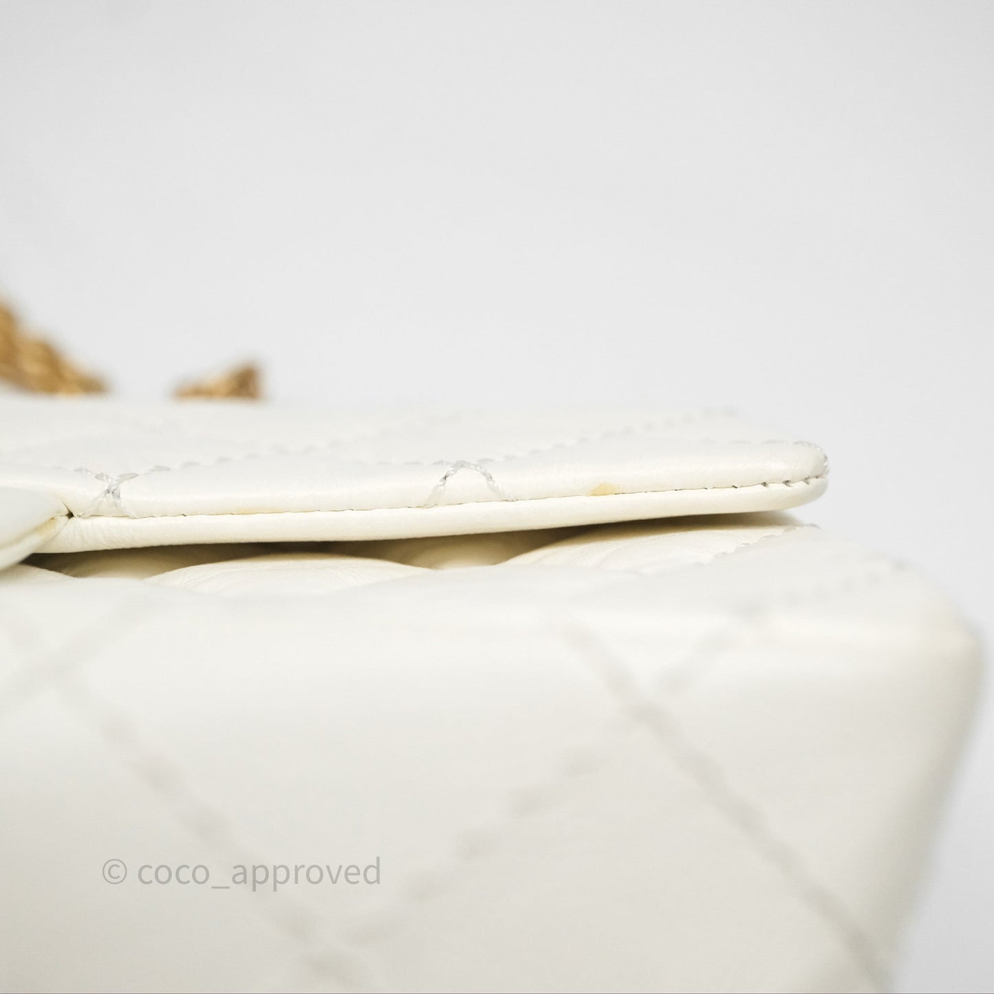 Chanel Mini Reissue 224 Ivory White Aged Calfskin Aged Gold Hardware