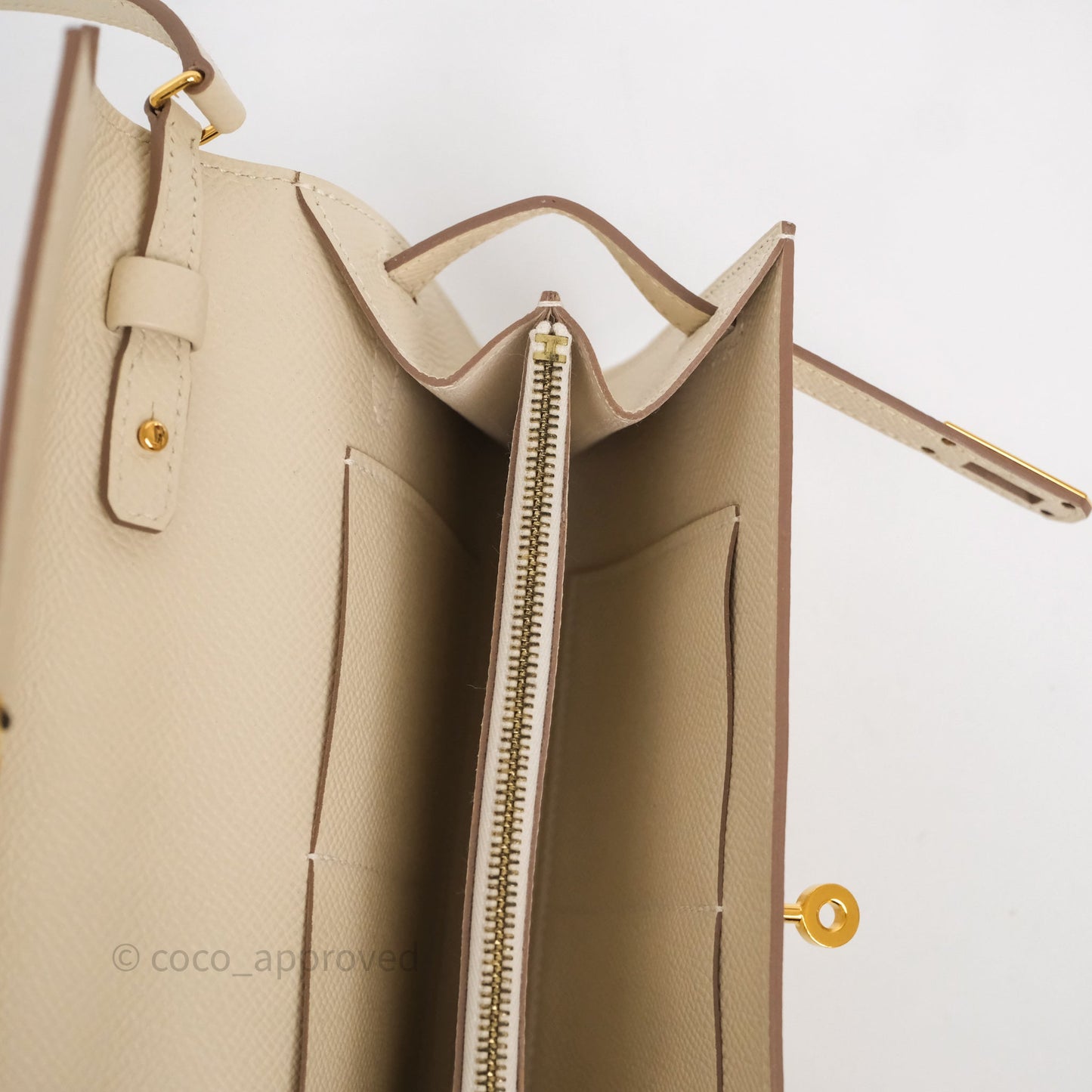 Hermès Kelly To Go Wallet Craie Epsom Gold Hardware