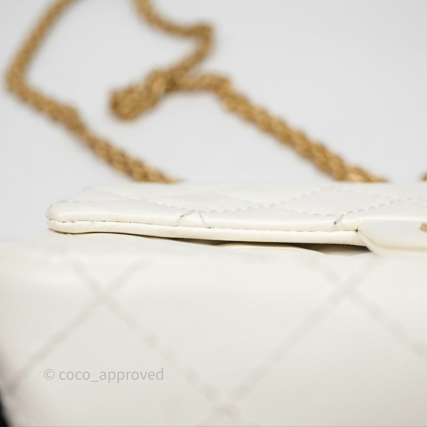 Chanel Mini Reissue 224 Ivory White Aged Calfskin Aged Gold Hardware
