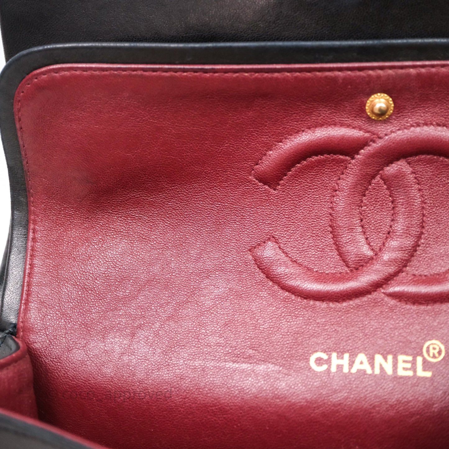 Chanel Vintage Medium Classic Flap Chevron Black Lambskin 24K Gold Hardware