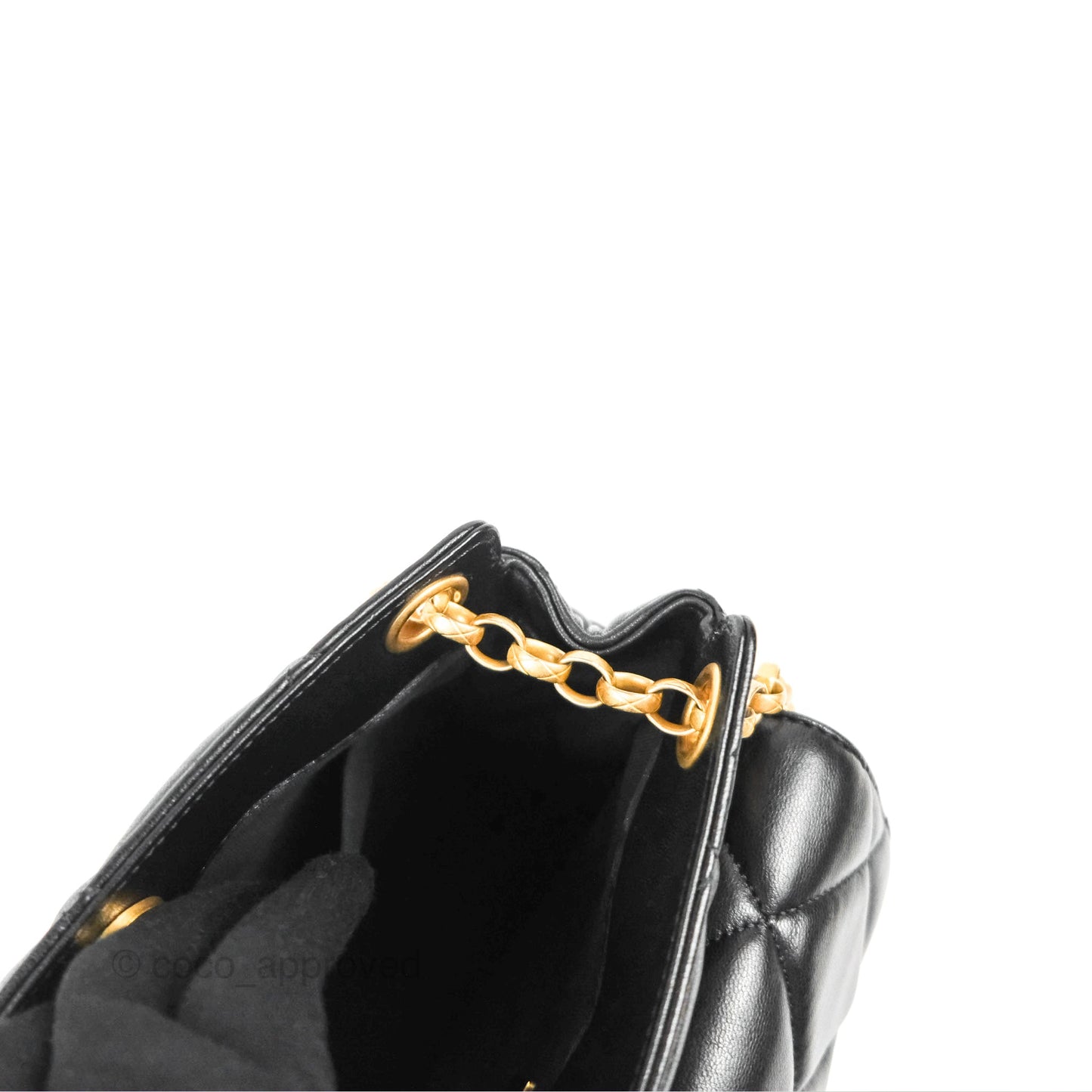 Chanel Mini Front Pocket Tote Black Calfskin Aged Gold Hardware
