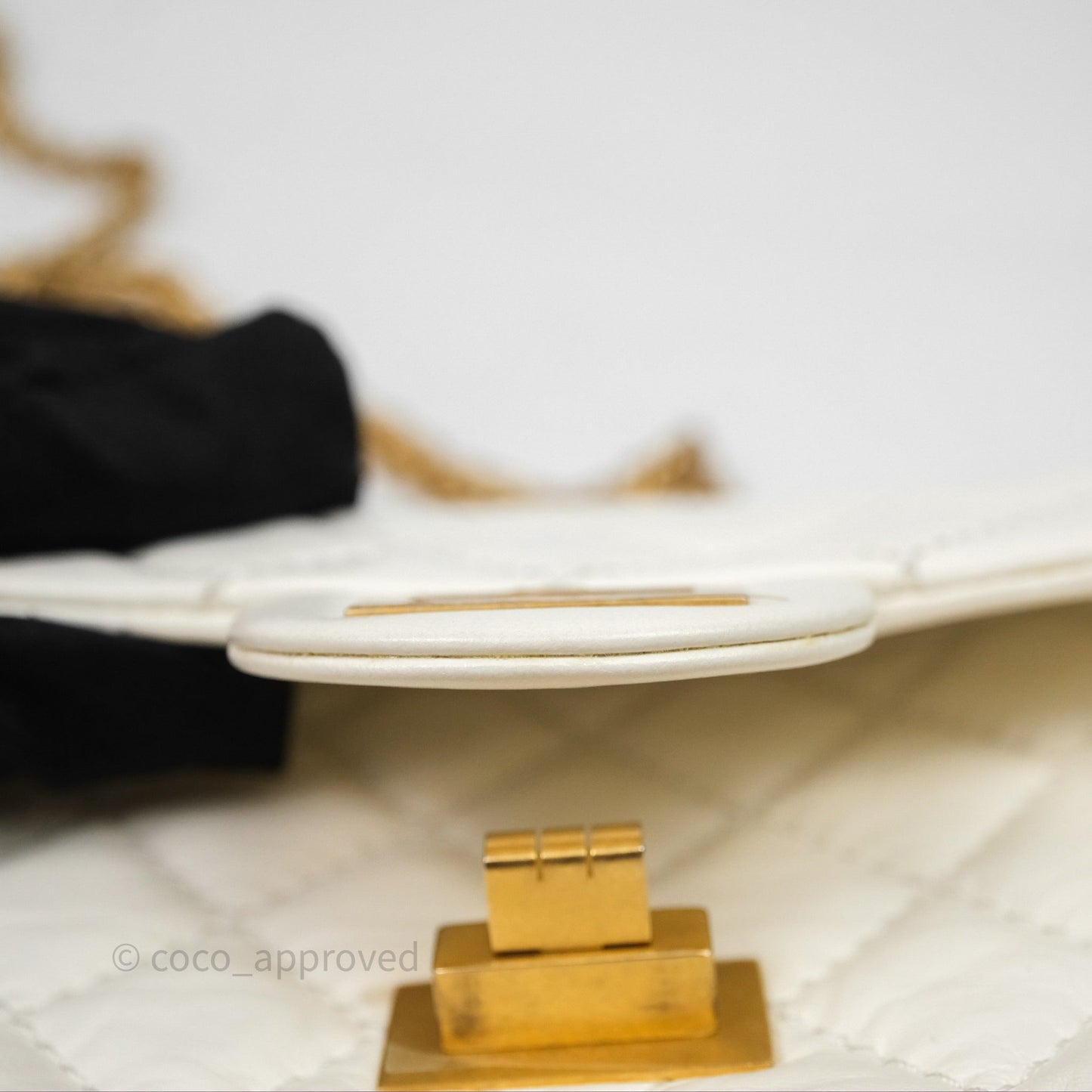 Chanel Mini Reissue 224 Ivory White Aged Calfskin Aged Gold Hardware