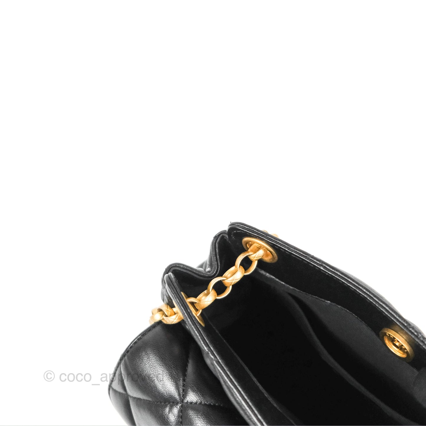 Chanel Mini Front Pocket Tote Black Calfskin Aged Gold Hardware