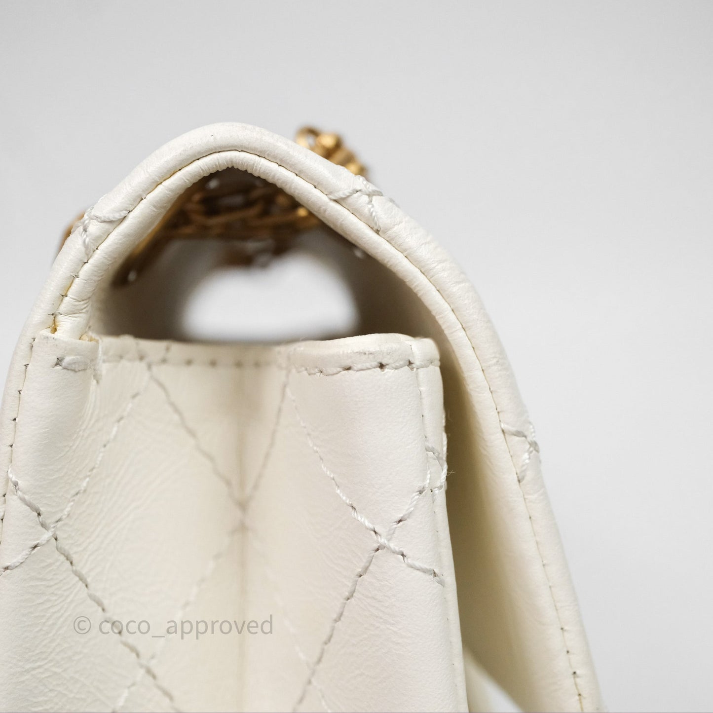 Chanel Mini Reissue 224 Ivory White Aged Calfskin Aged Gold Hardware