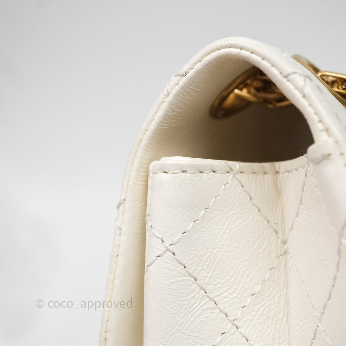 Chanel Mini Reissue 224 Ivory White Aged Calfskin Aged Gold Hardware