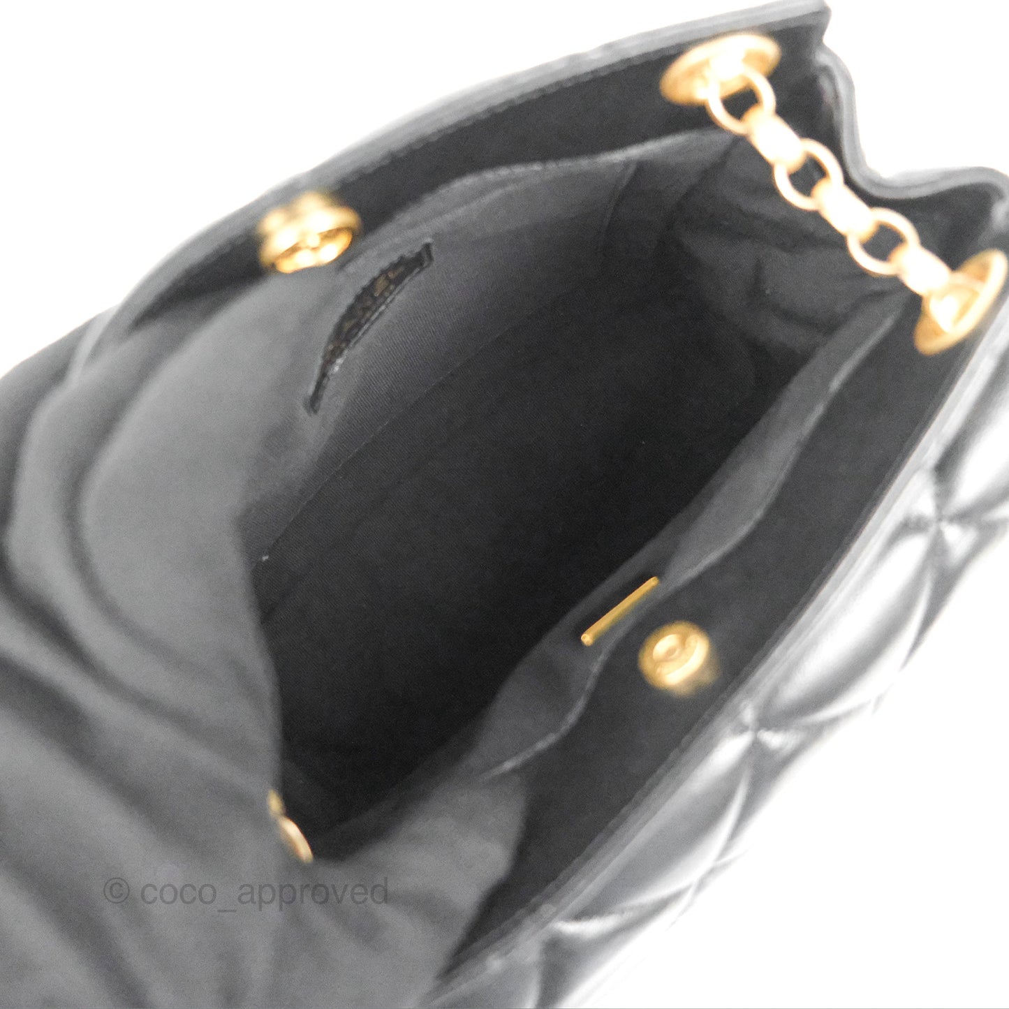 Chanel Mini Front Pocket Tote Black Calfskin Aged Gold Hardware