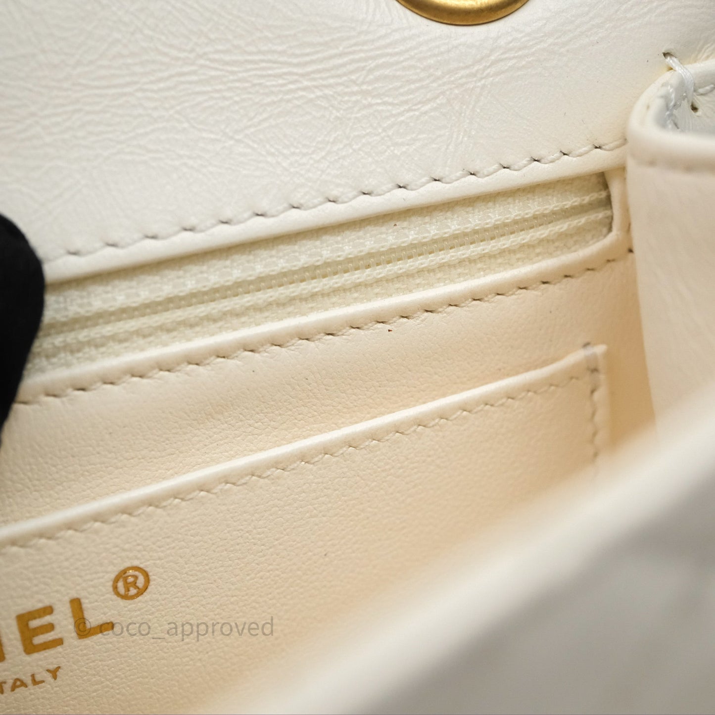 Chanel Mini Reissue 224 Ivory White Aged Calfskin Aged Gold Hardware