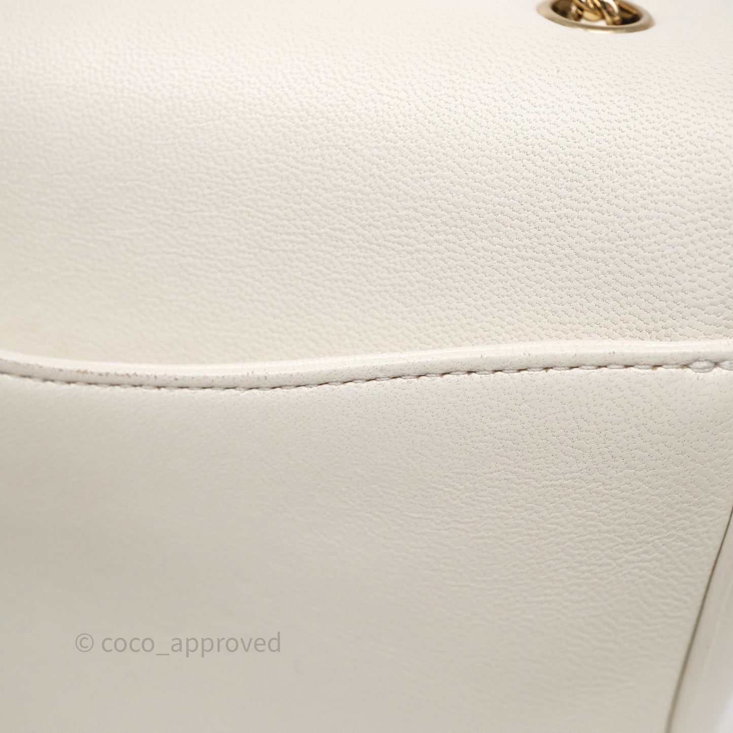 Chanel CC Mania Flap Bag White Lambskin Gold Hardware