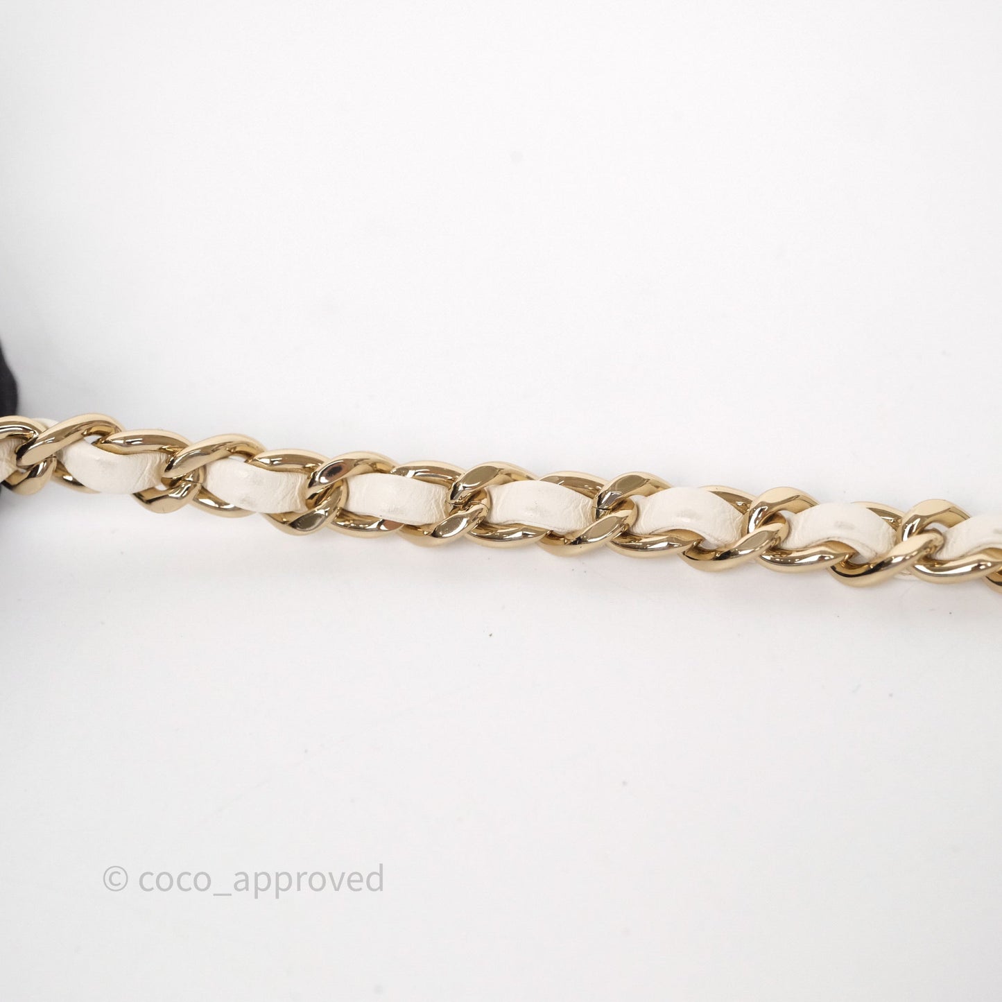 Chanel CC Mania Flap Bag White Lambskin Gold Hardware