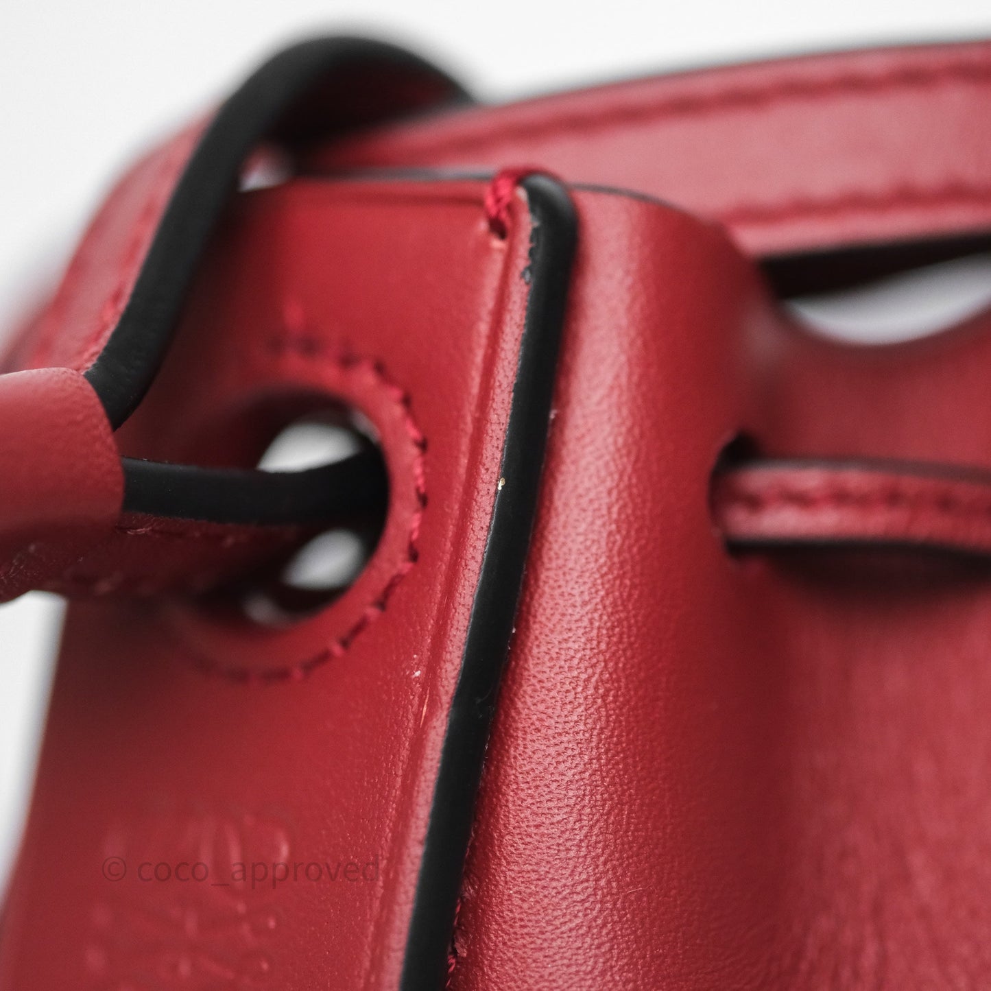 Loewe Nano Balloon Bucket Bag Deep Red Calfskin