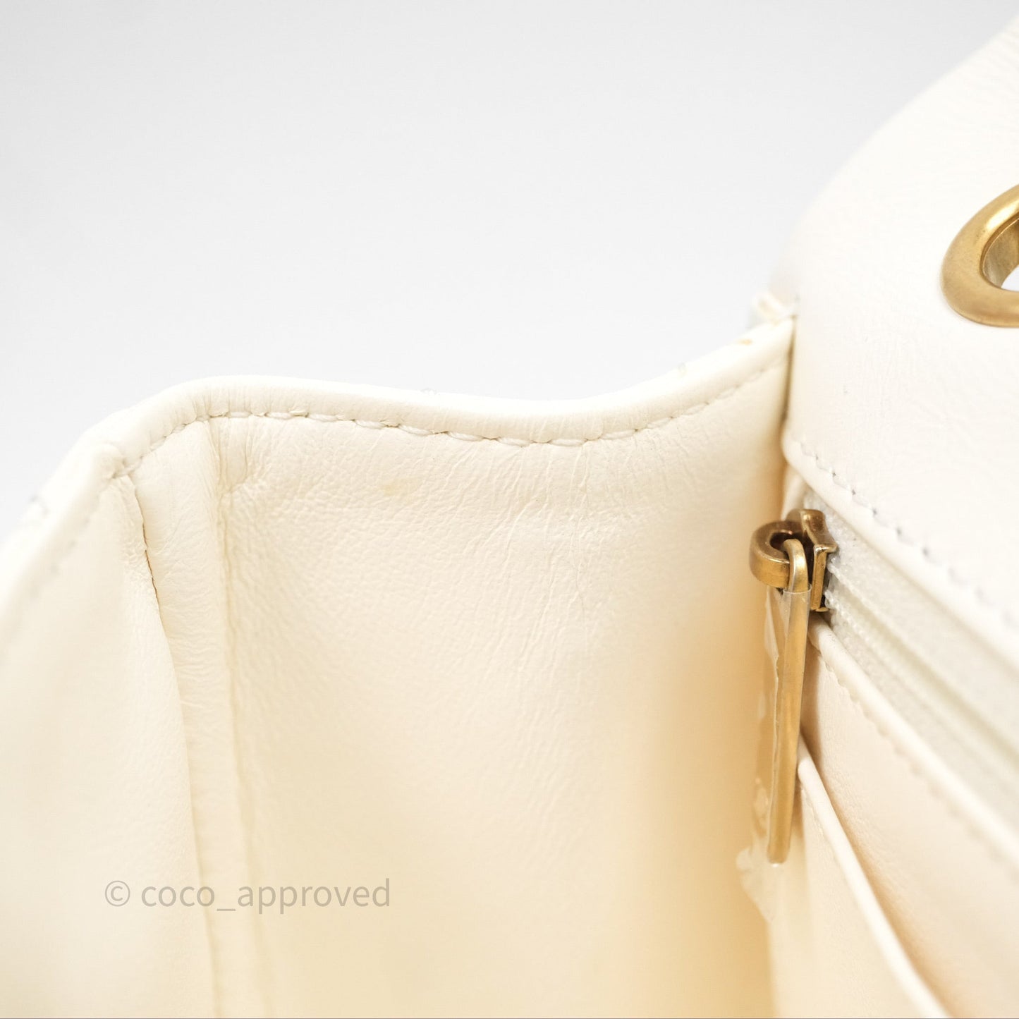 Chanel Mini Reissue 224 Ivory White Aged Calfskin Aged Gold Hardware