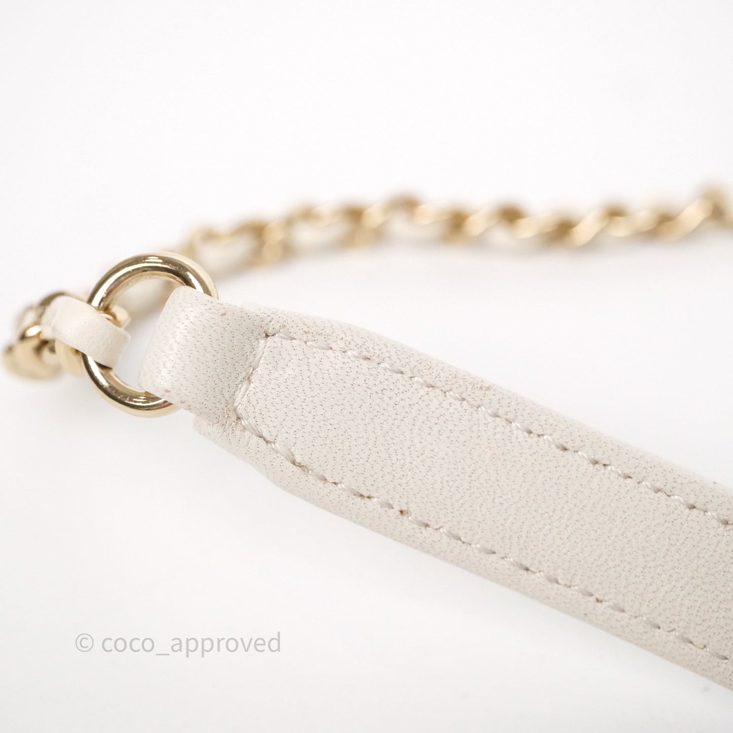 Chanel CC Mania Flap Bag White Lambskin Gold Hardware