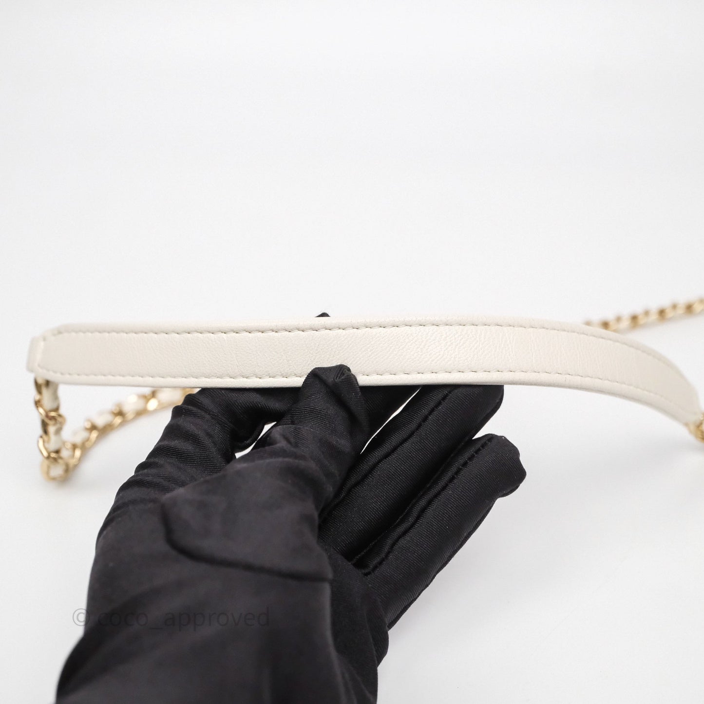 Chanel CC Mania Flap Bag White Lambskin Gold Hardware