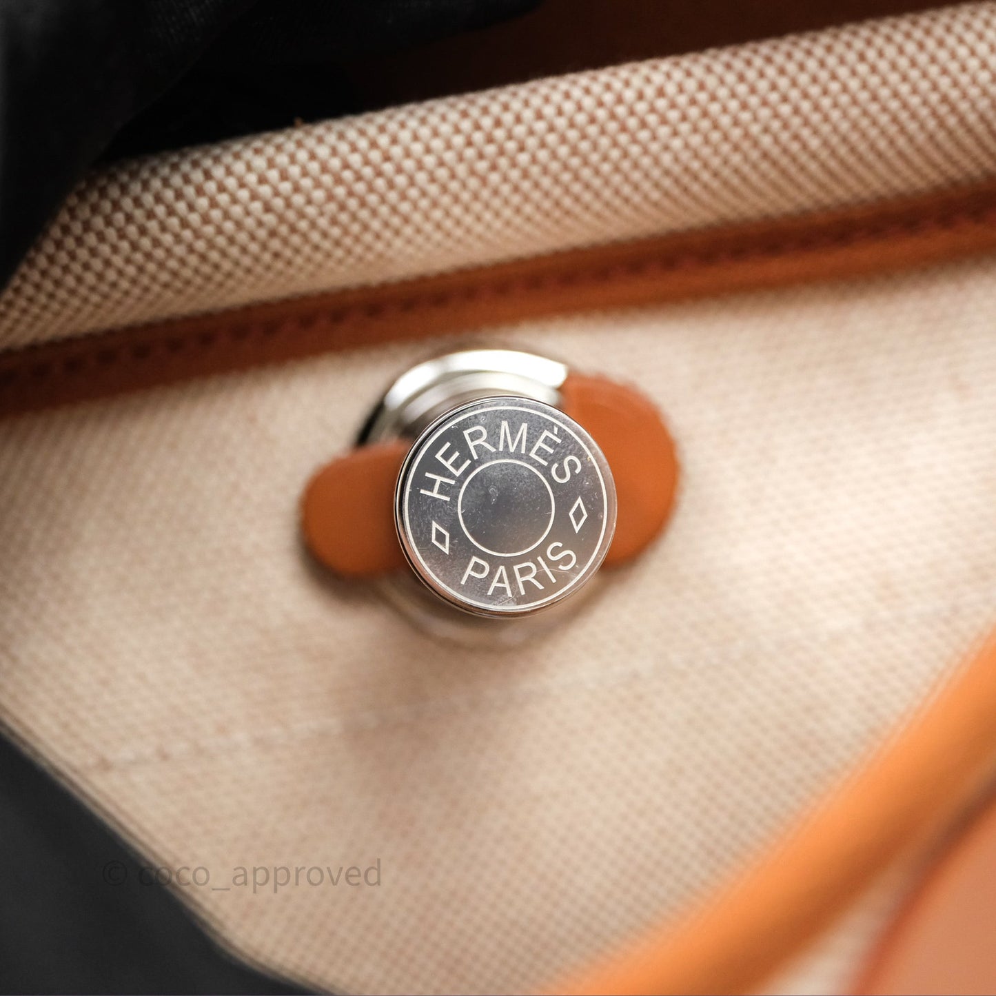 Hermes Mini Herbag Ecru Beige/ Fauve 34 Palladium Hardware