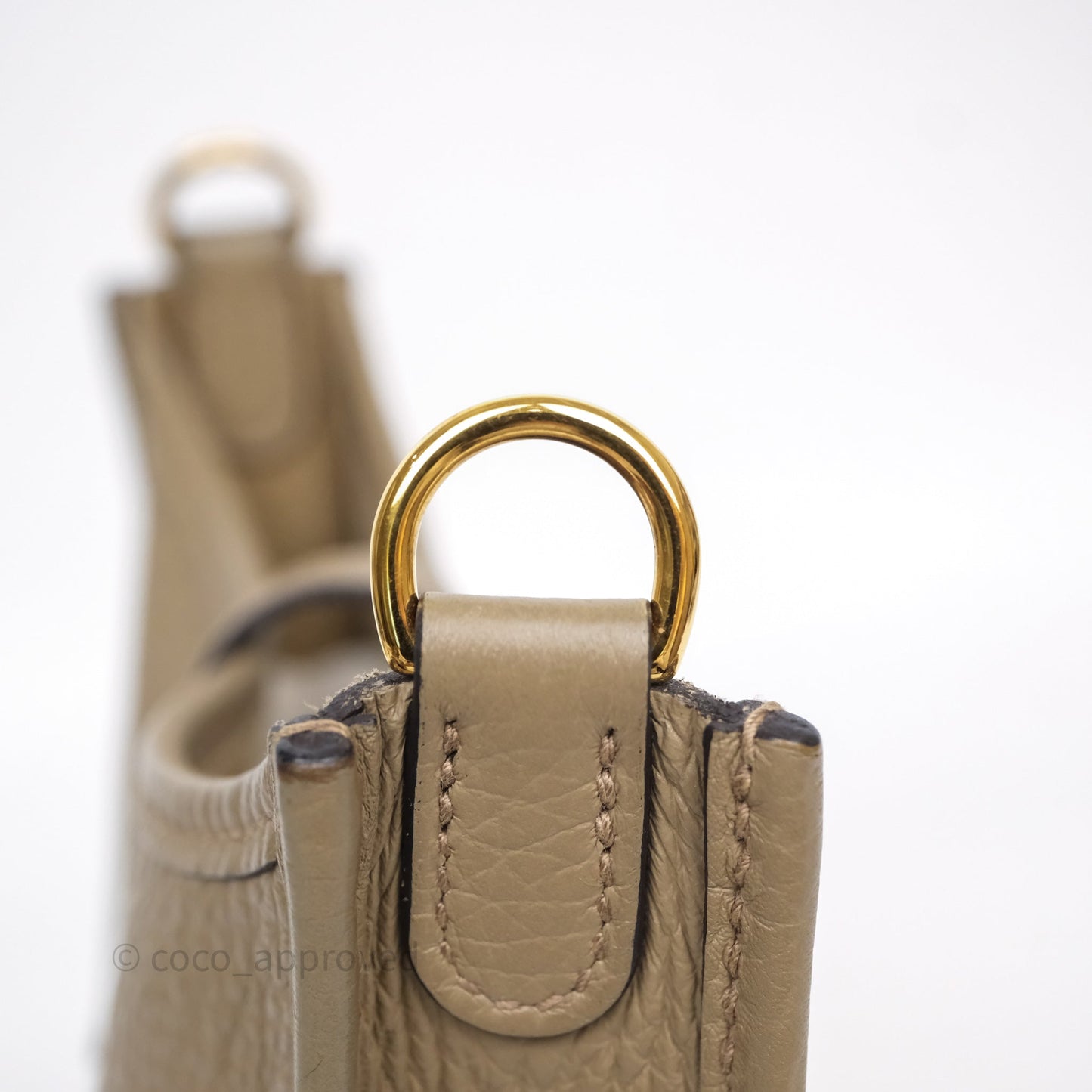 Hermès Mini Evelyne 16 Beige Marfa 8Q Clemence Gold Hardware