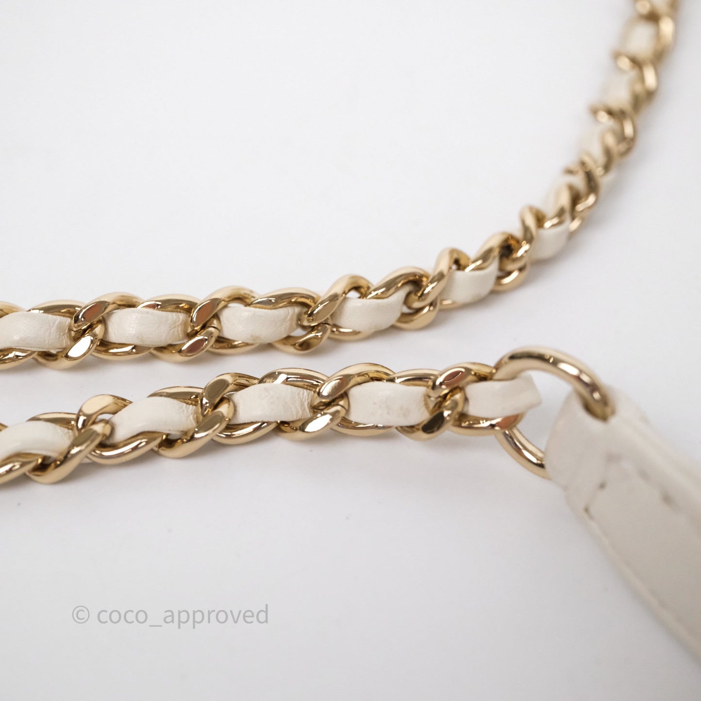 Chanel CC Mania Flap Bag White Lambskin Gold Hardware