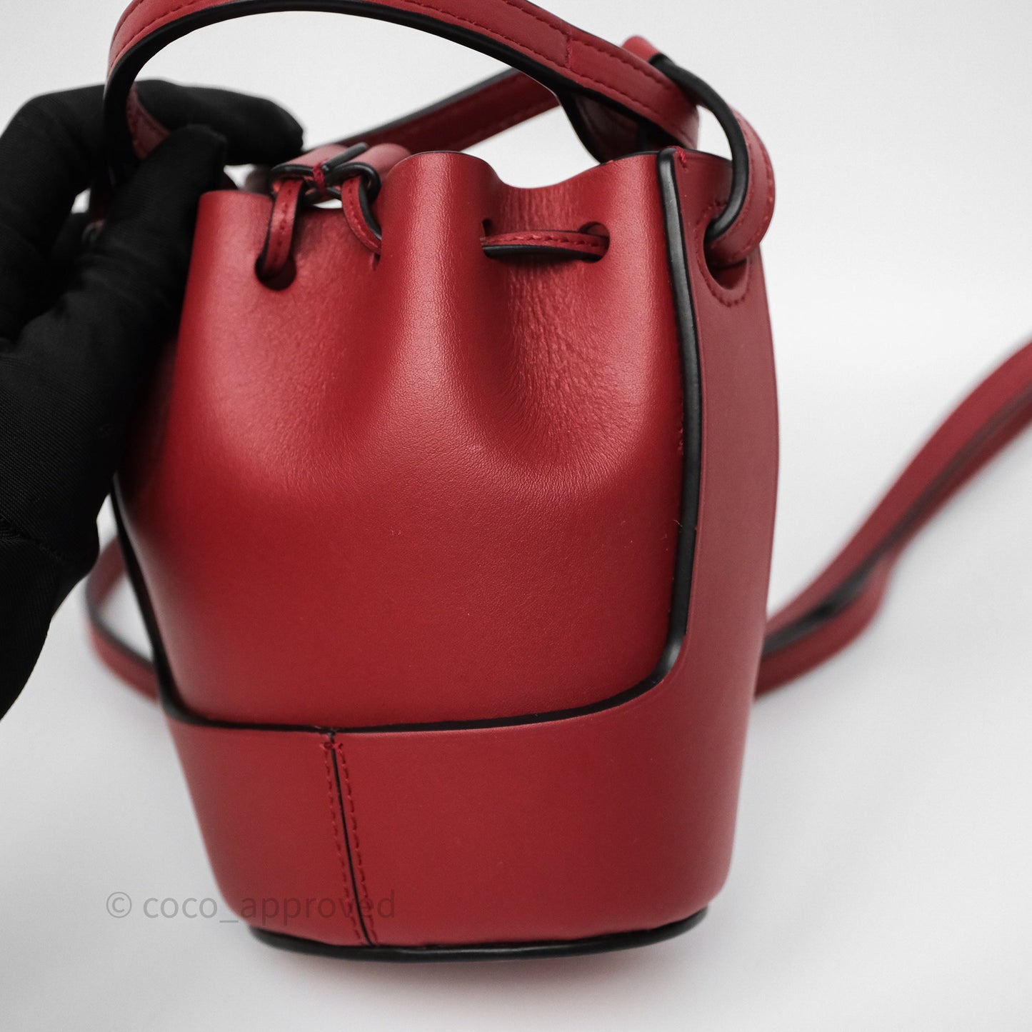 Loewe Nano Balloon Bucket Bag Deep Red Calfskin