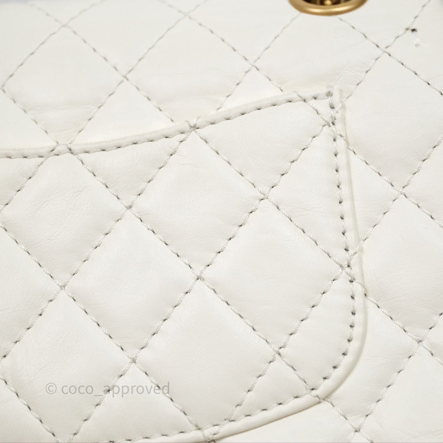 Chanel Mini Reissue 224 Ivory White Aged Calfskin Aged Gold Hardware