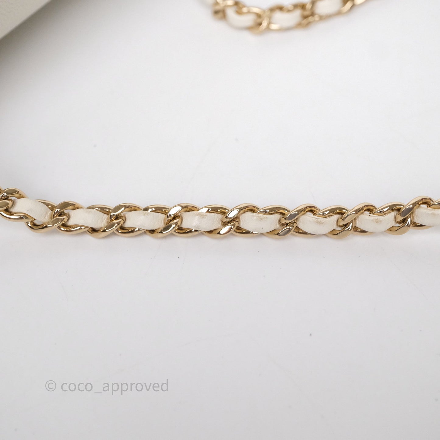 Chanel CC Mania Flap Bag White Lambskin Gold Hardware