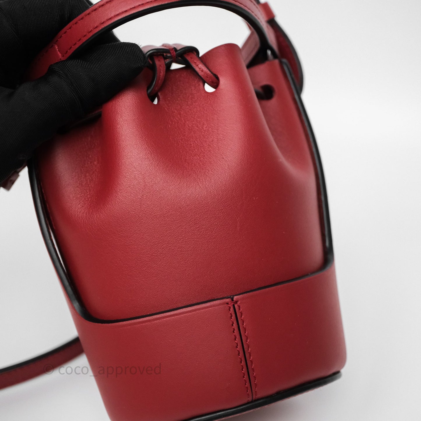 Loewe Nano Balloon Bucket Bag Deep Red Calfskin