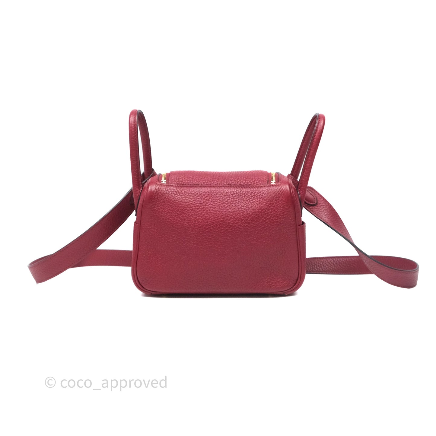 Hermès Mini Lindy 20 Rouge Grenat K1 Clemence Gold Hardware