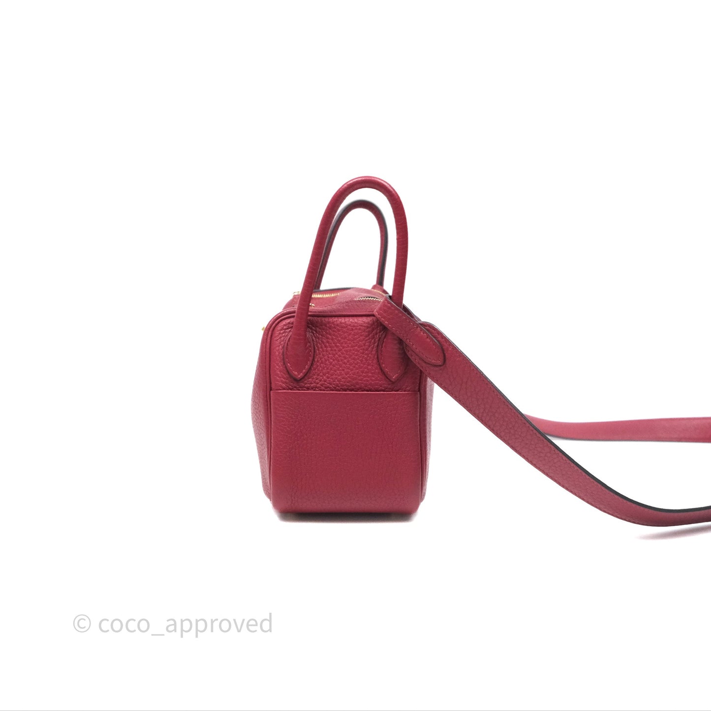 Hermès Mini Lindy 20 Rouge Grenat K1 Clemence Gold Hardware