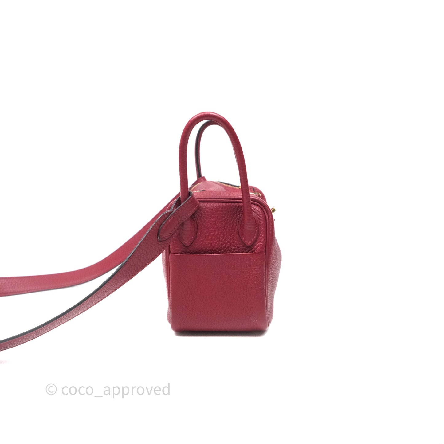 Hermès Mini Lindy 20 Rouge Grenat K1 Clemence Gold Hardware