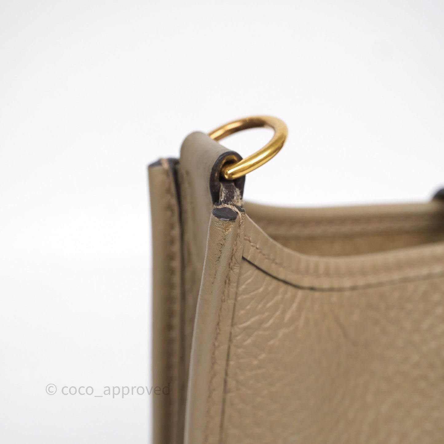 Hermès Mini Evelyne 16 Beige Marfa 8Q Clemence Gold Hardware