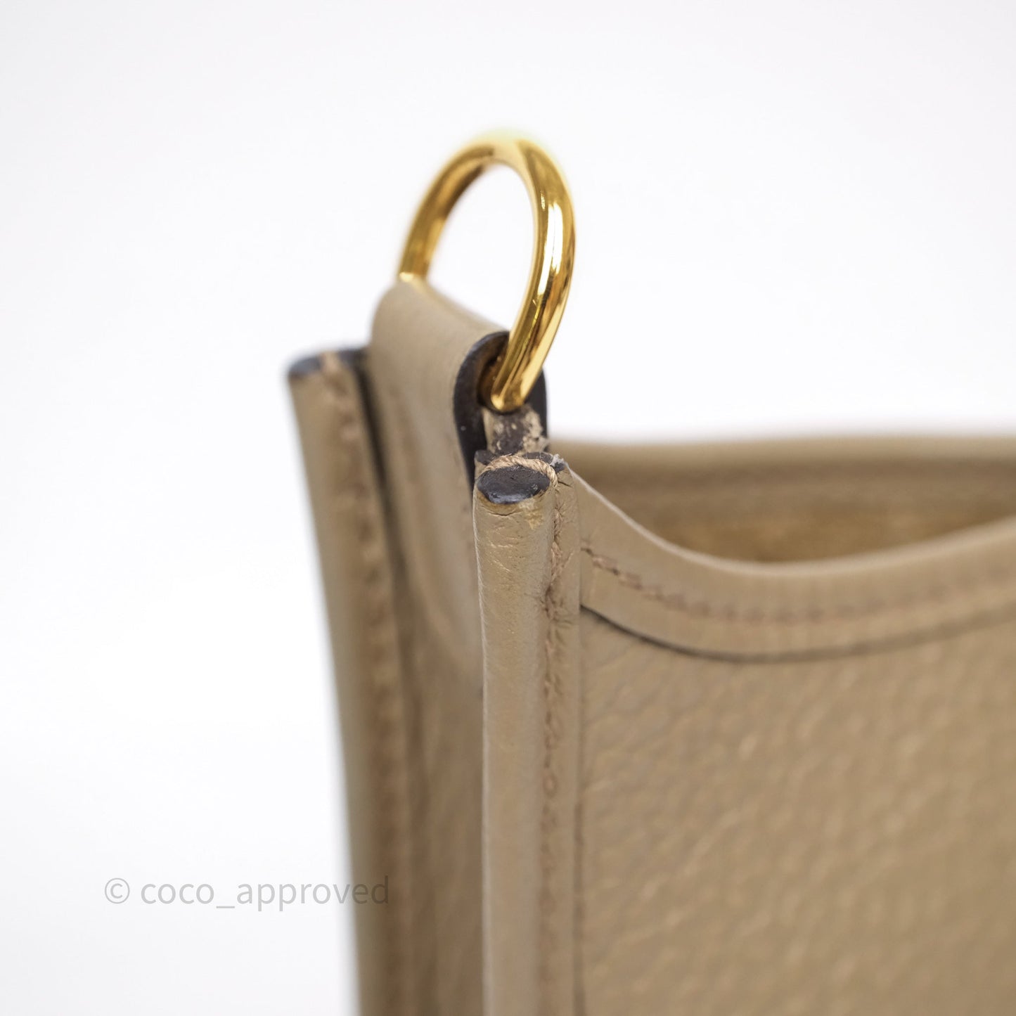 Hermès Mini Evelyne 16 Beige Marfa 8Q Clemence Gold Hardware