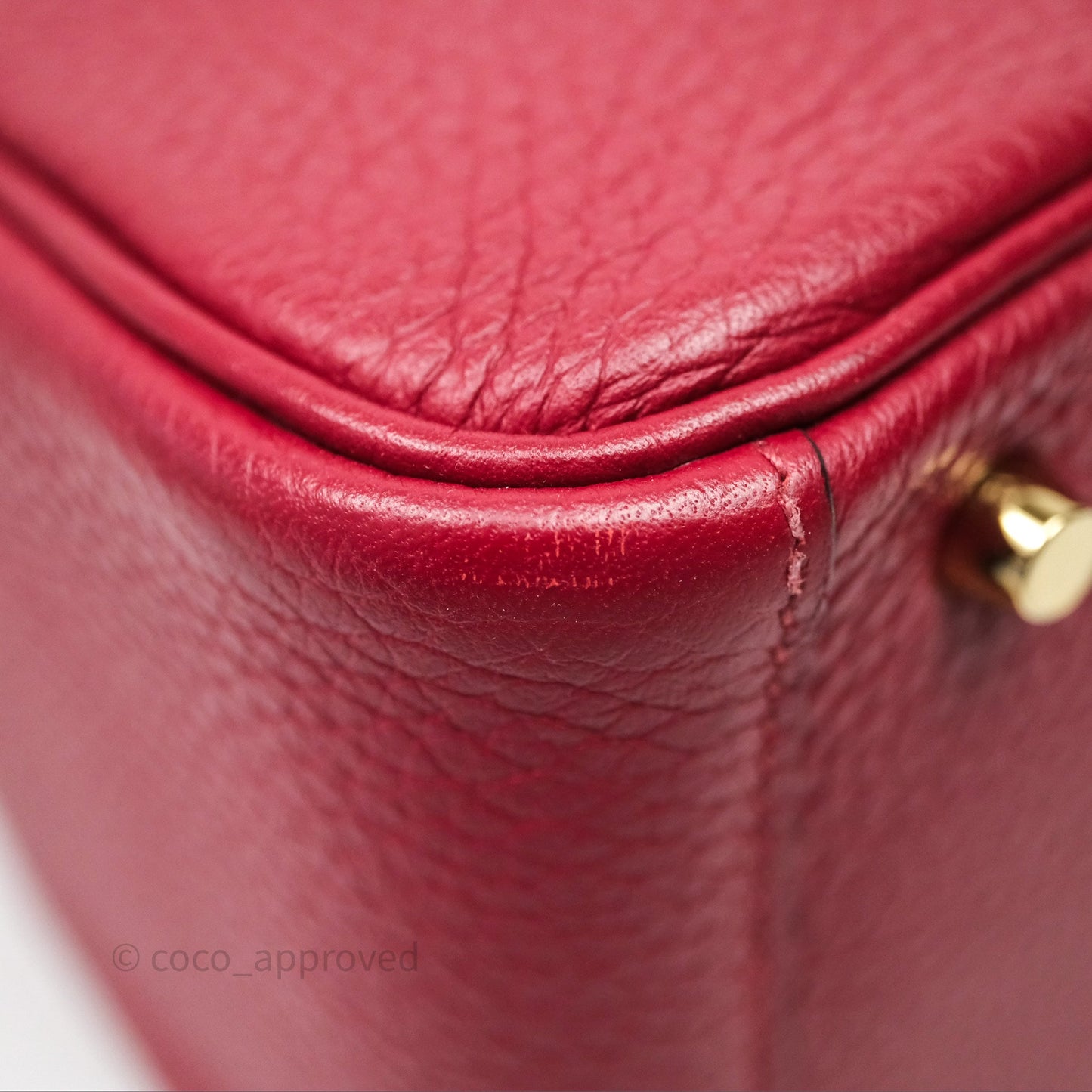 Hermès Mini Lindy 20 Rouge Grenat K1 Clemence Gold Hardware