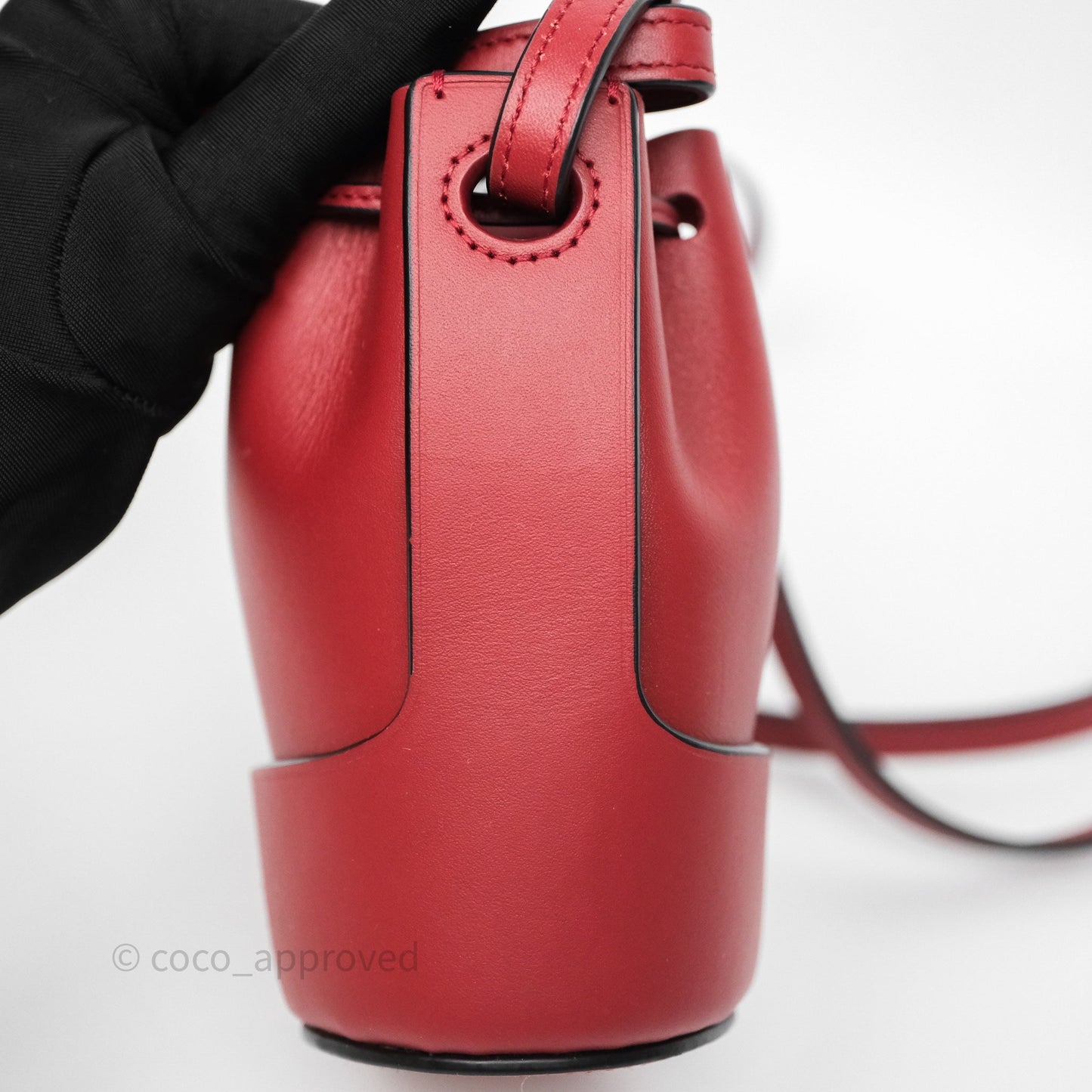 Loewe Nano Balloon Bucket Bag Deep Red Calfskin