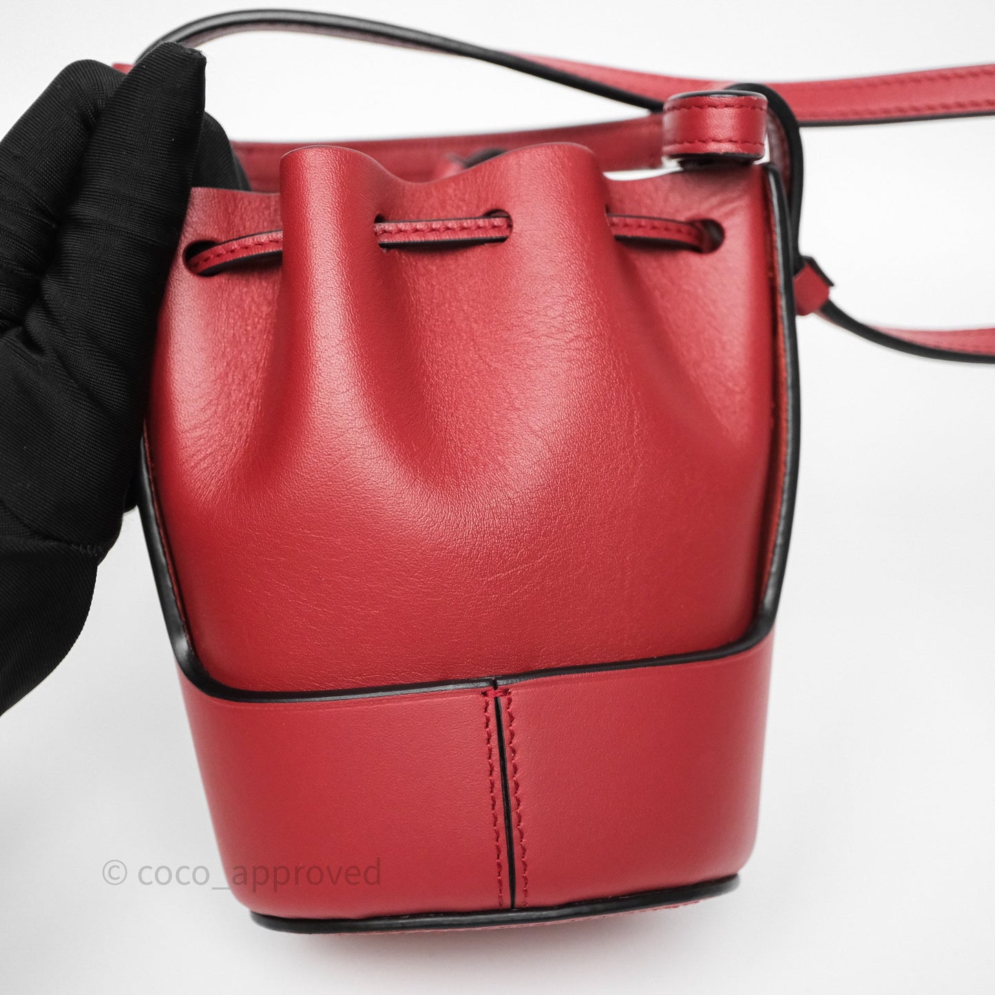 Loewe Nano Balloon Bucket Bag Deep Red Calfskin