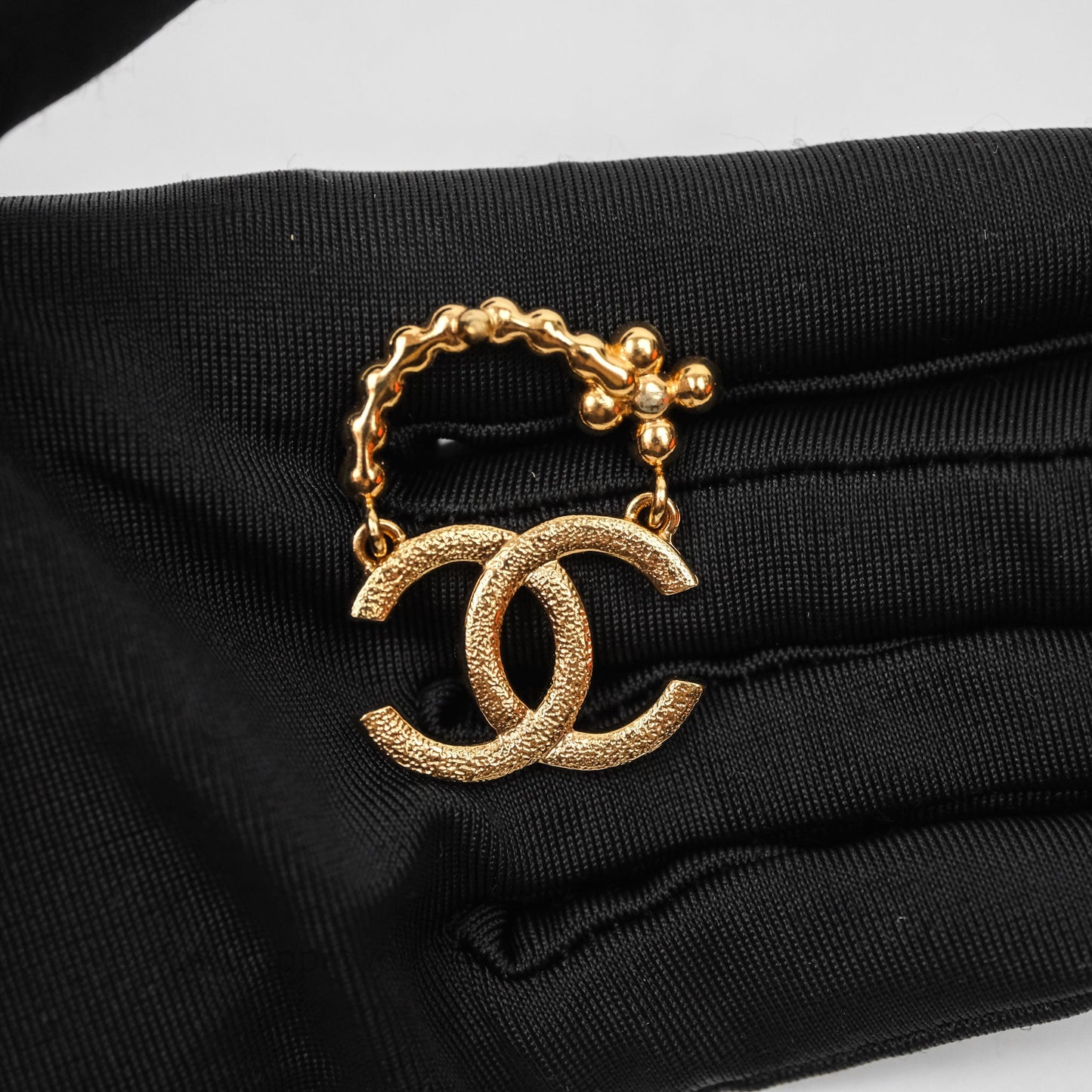 Chanel CC Floral Dangle Black And Gold Earrings 23A